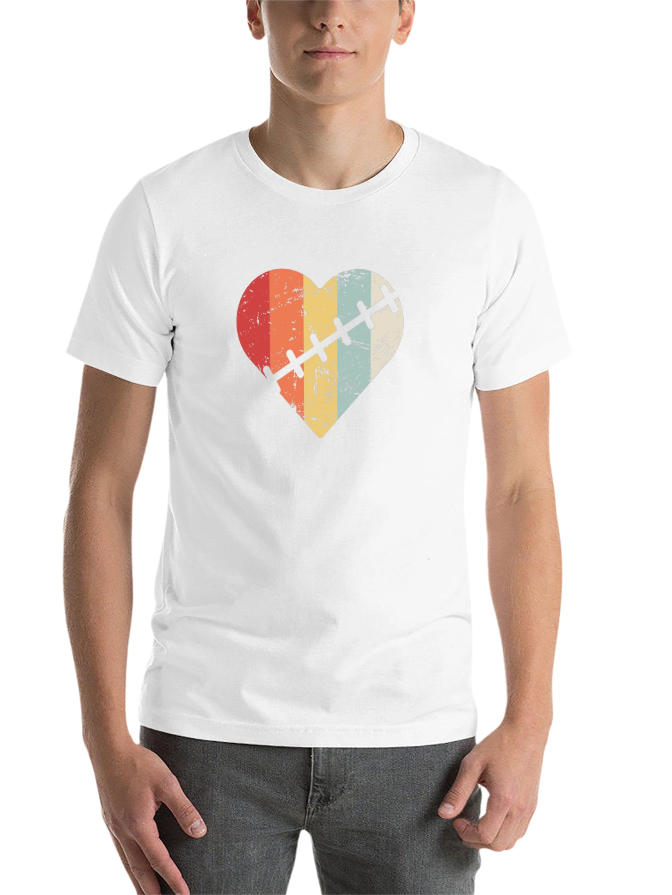 Retro Heart Stitch Graphic Tee - Black - 14