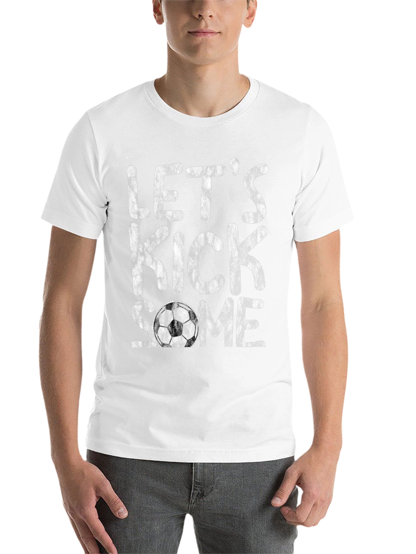 Black Let's Kick Some Soccer T-Shirt view 14