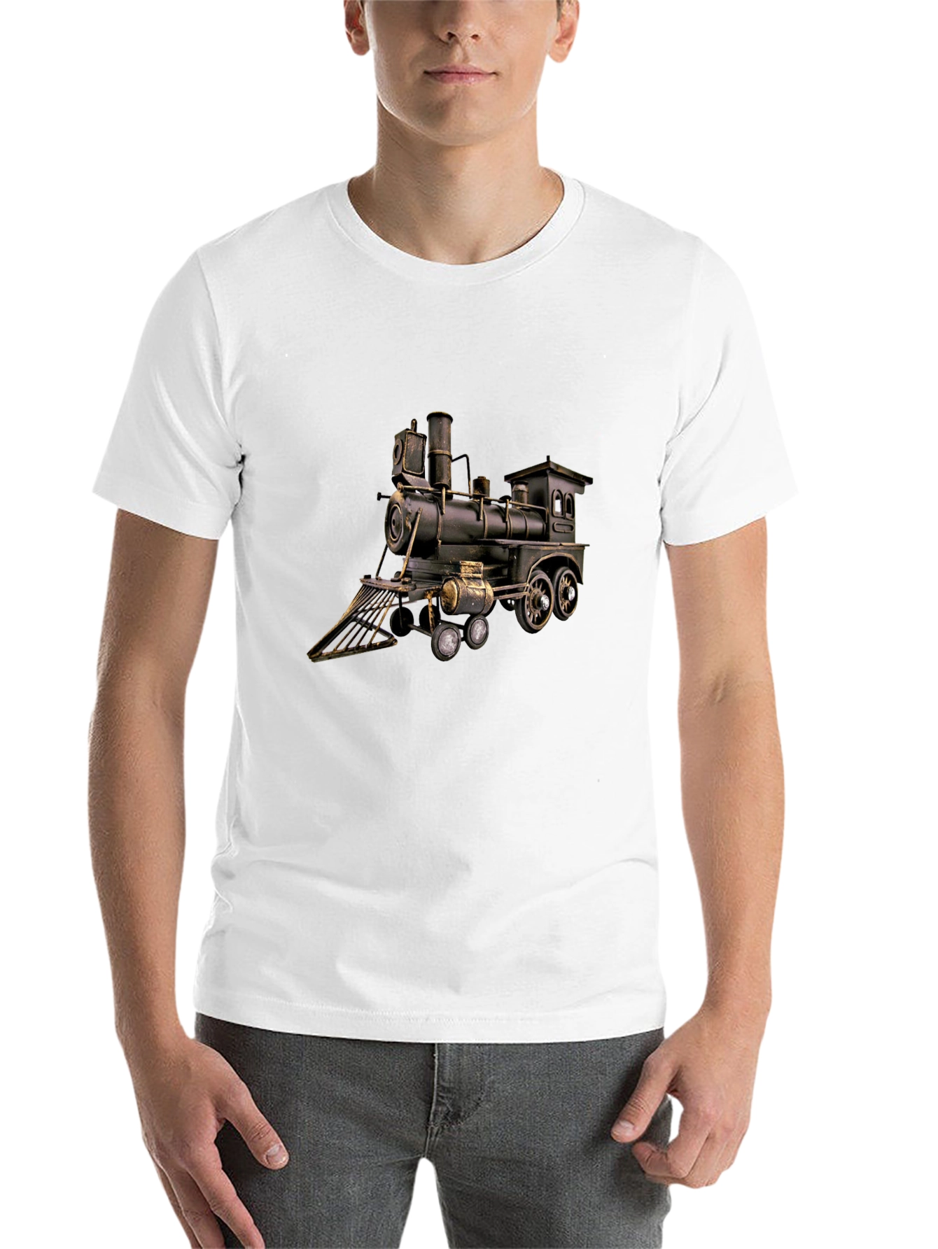 Black Train Locomotive Graphic T-Shirt - Black view 14