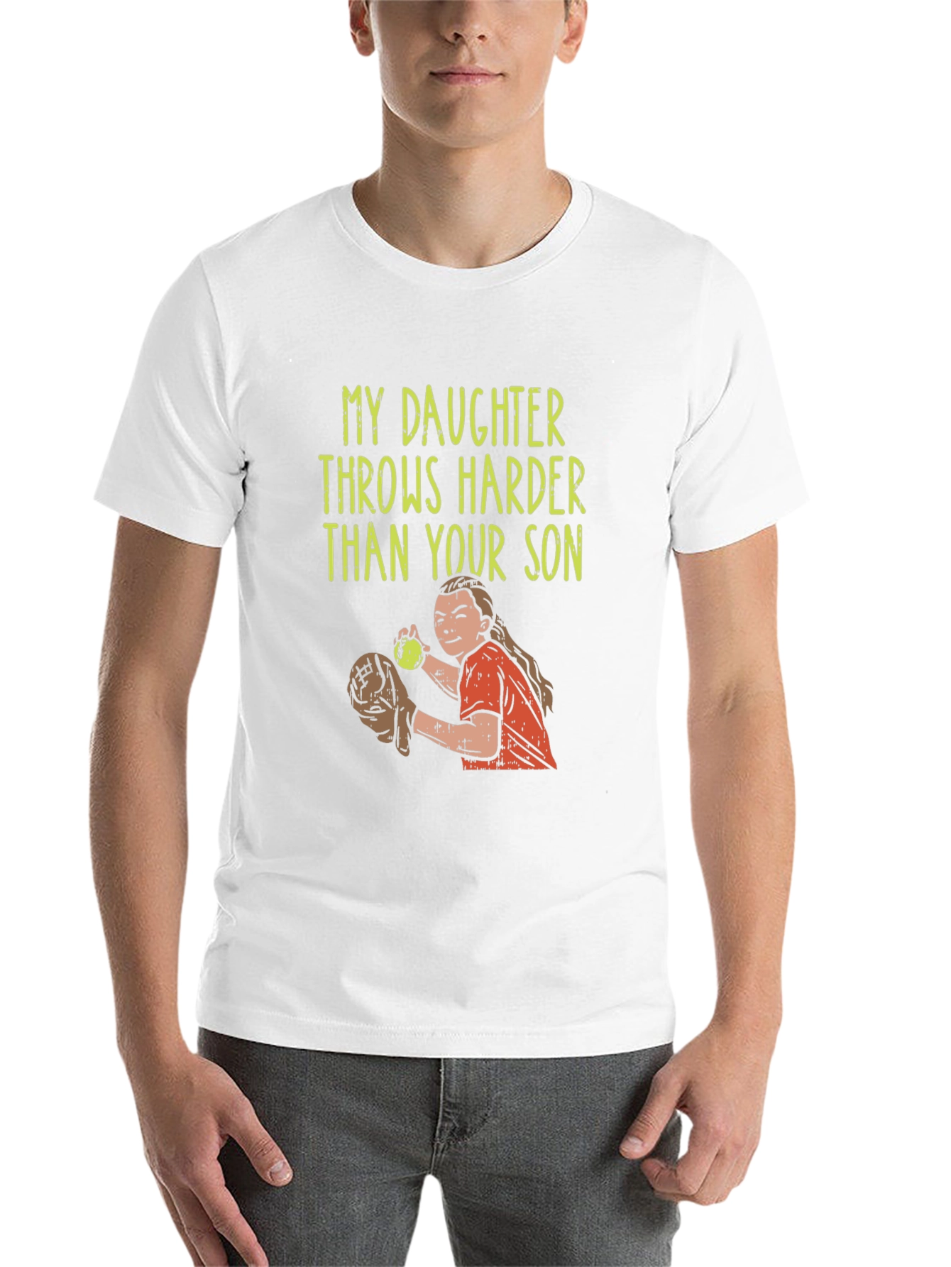 Black Daughter Throws Harder T-Shirt - Baseball/Softball view 14
