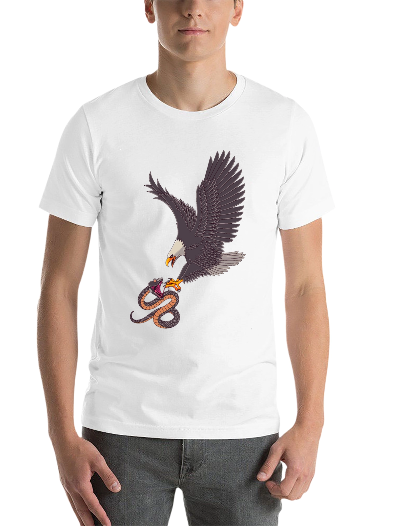 Black Eagle vs Snake Graphic Tee - Black view 14