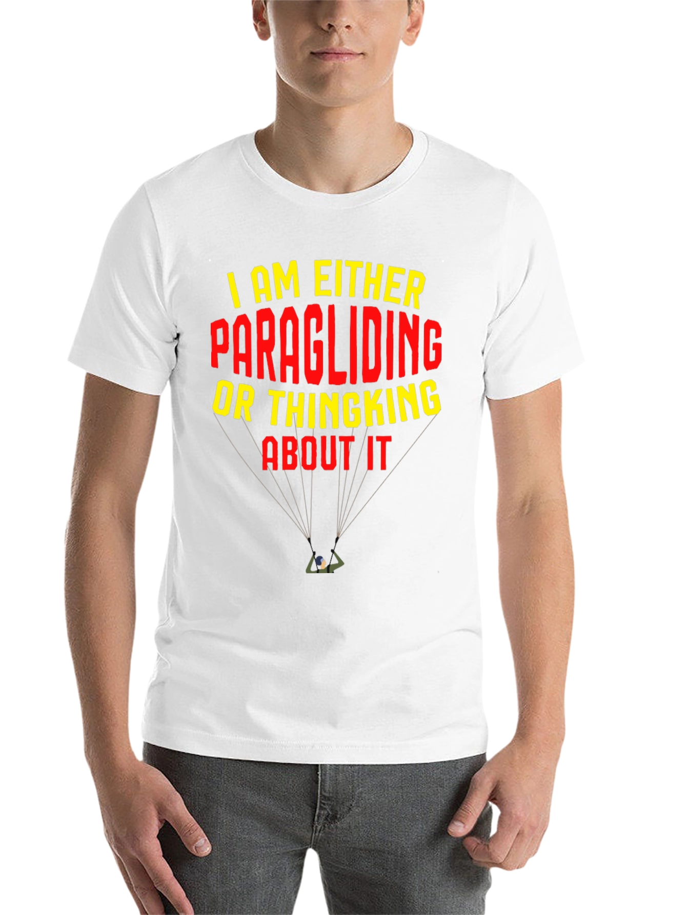 Black Paragliding T-Shirt: I am Either Paragliding or Thinking About It view 14