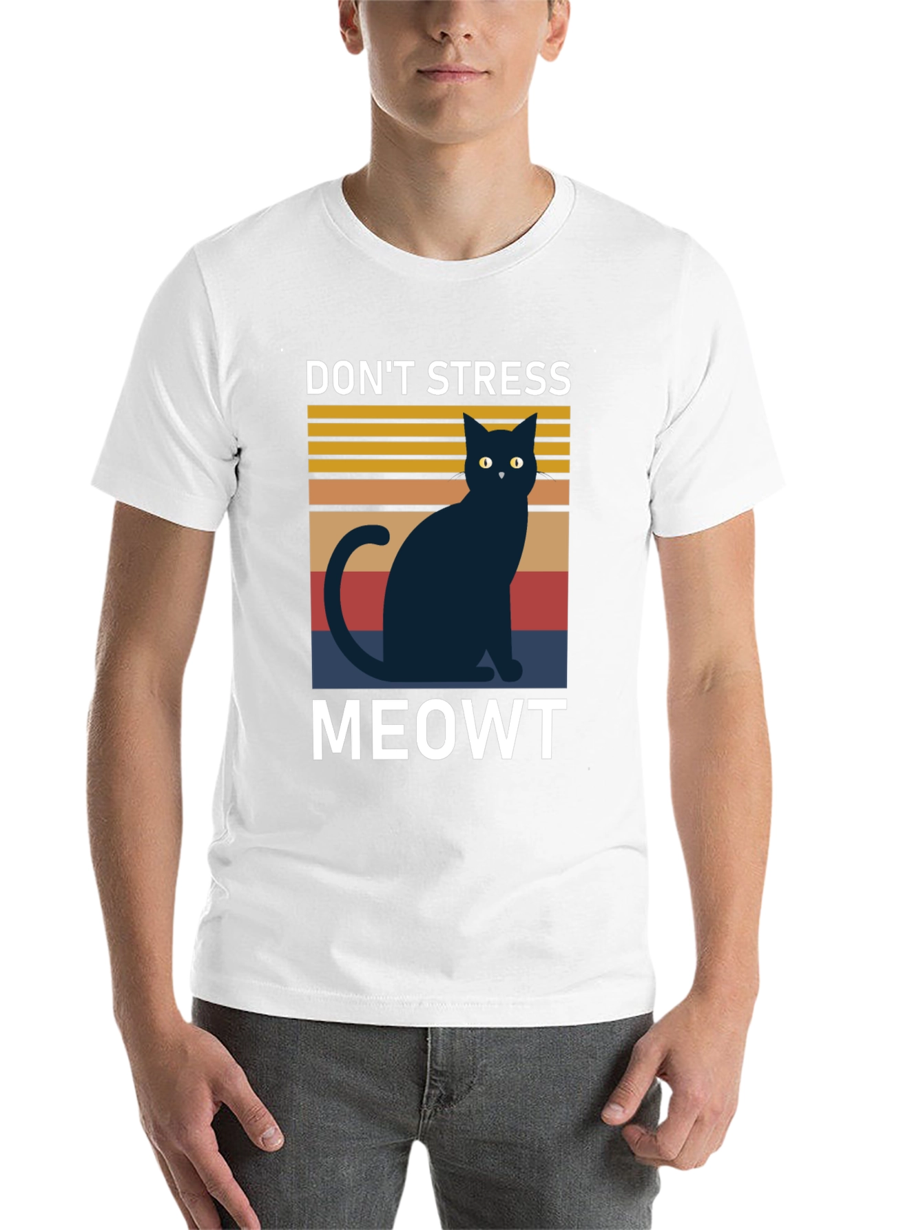 Black Don't Stress Meowt T-Shirt, Cat Lover Tee view 14