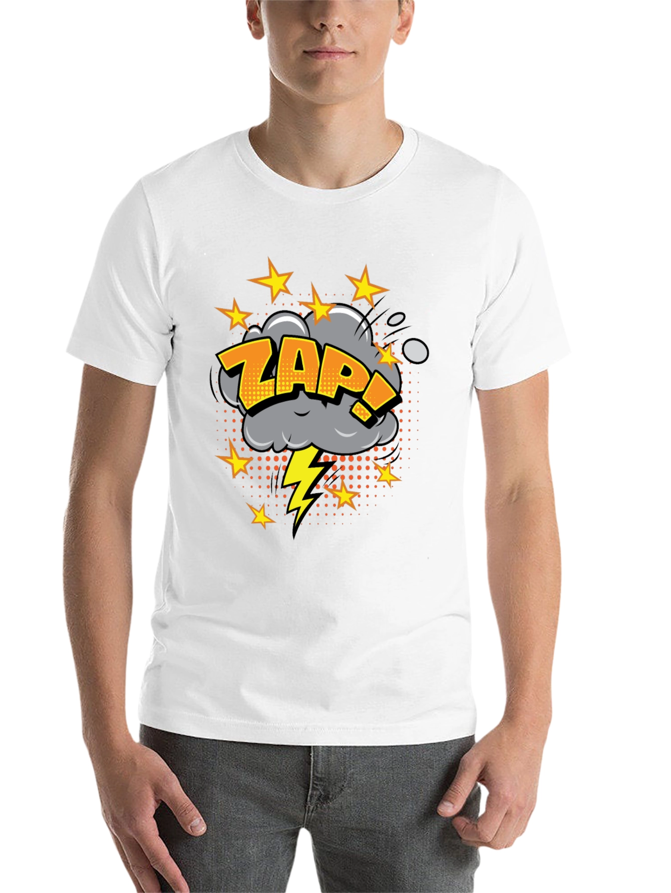 Black Zap! Graphic Print Black T-Shirt view 14