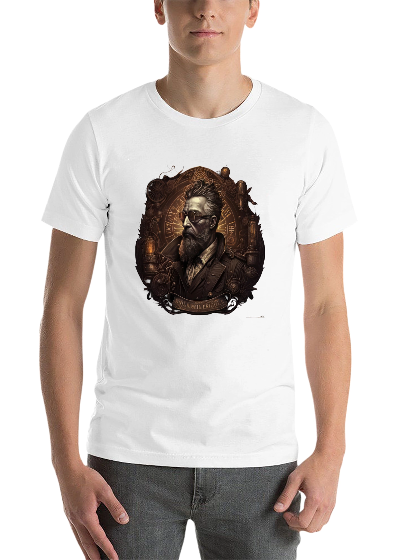 Black Steampunk Gentleman Graphic Tee - Unique Design view 14