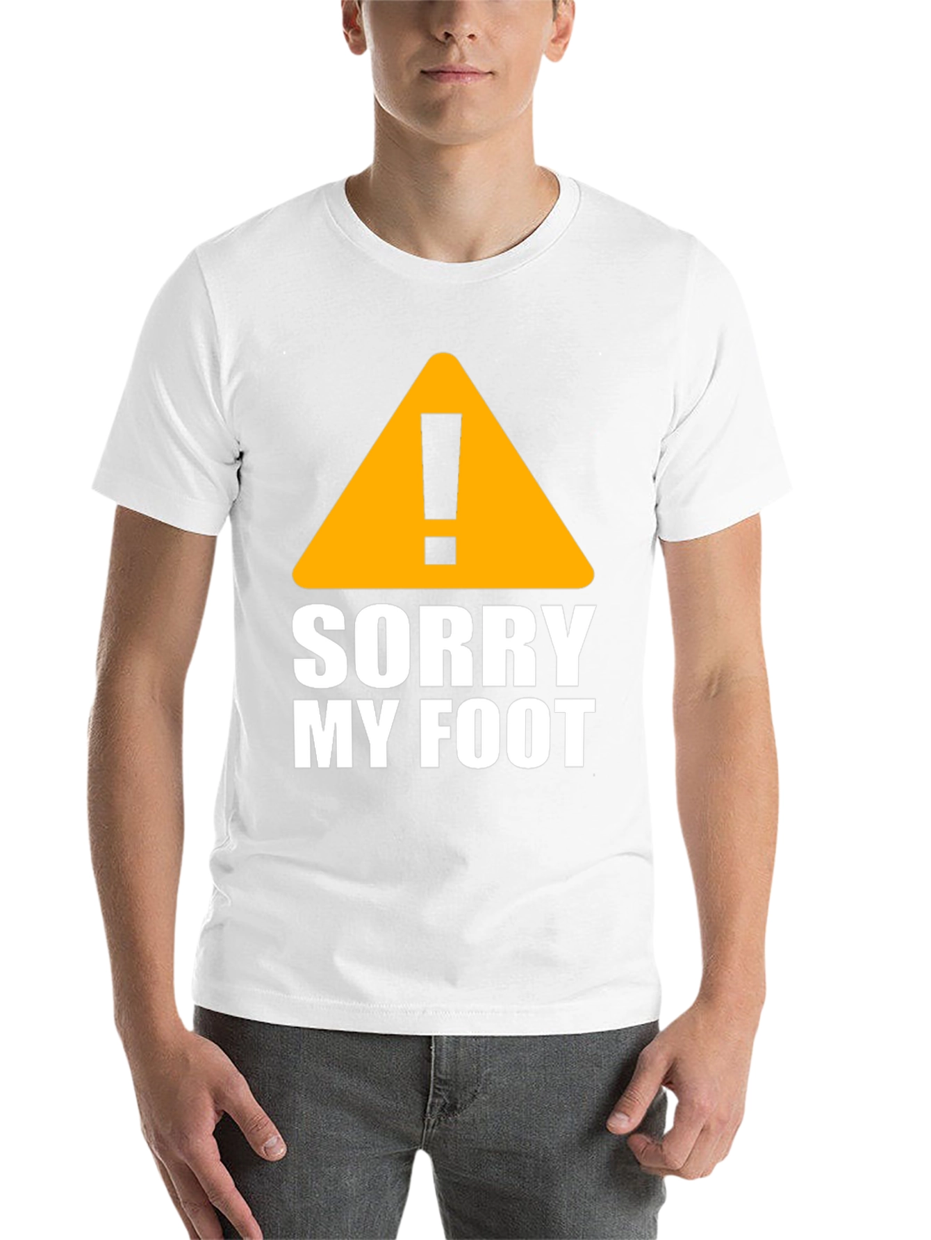 Black Funny Sorry My Foot Graphic Novelty T-Shirt view 14