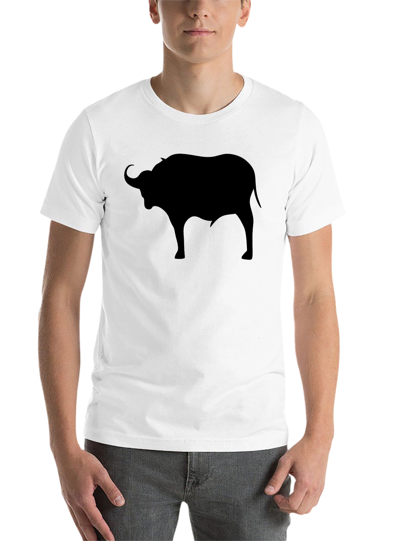 Black Black Bull Silhouette Graphic T-Shirt - Men's Casual Tee view 14
