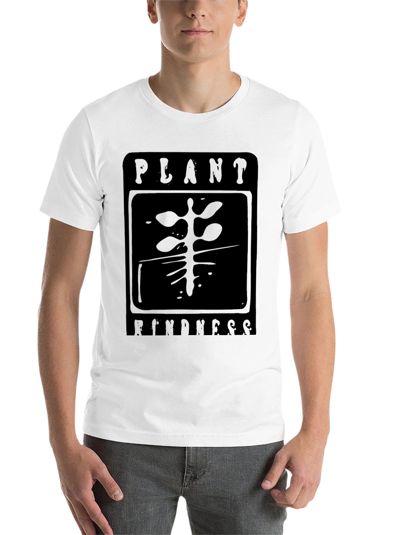 Black Plant Kindness Black Graphic T-Shirt view 14