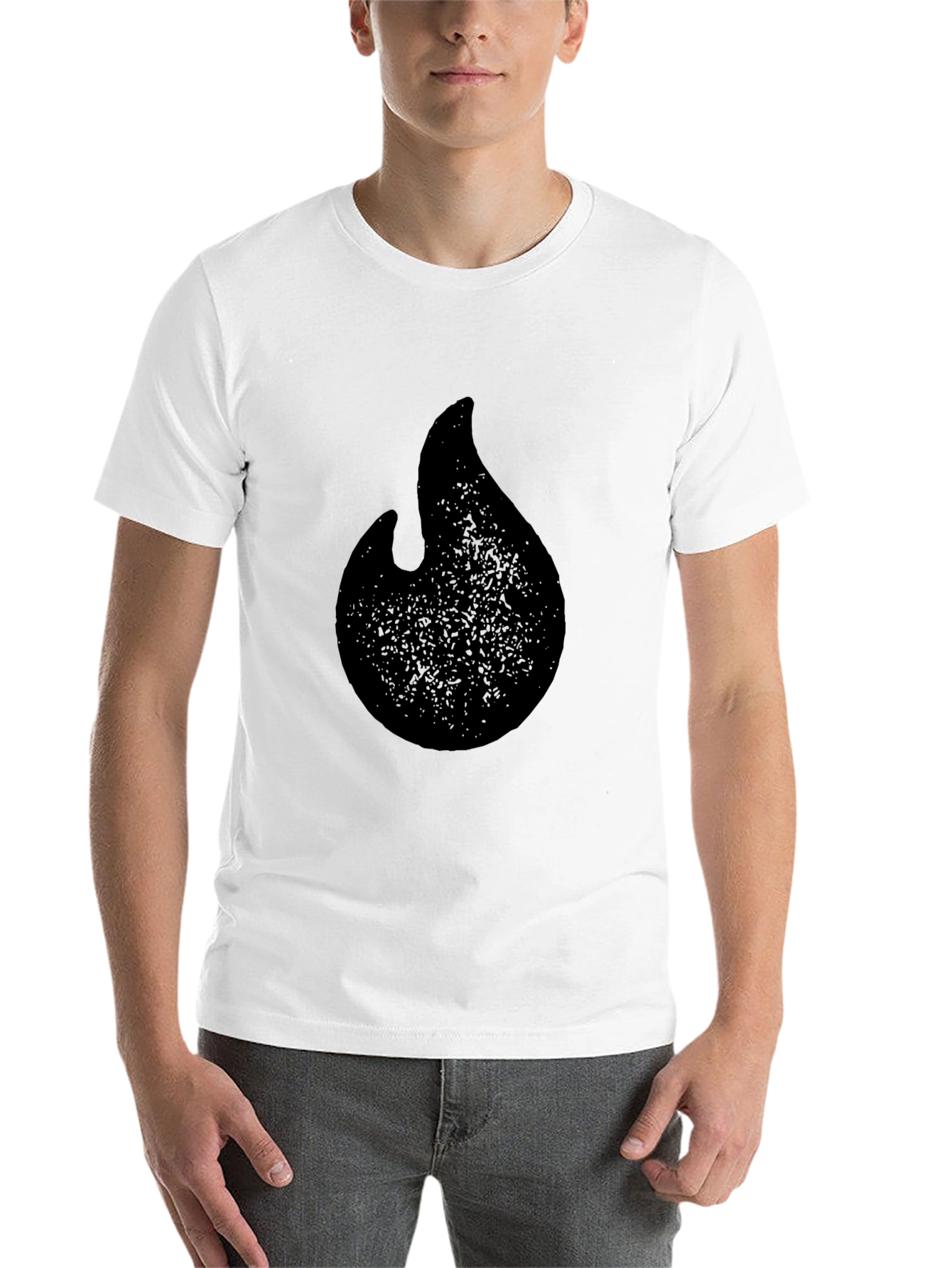Black Black Flame Graphic T-Shirt - Casual Style view 14