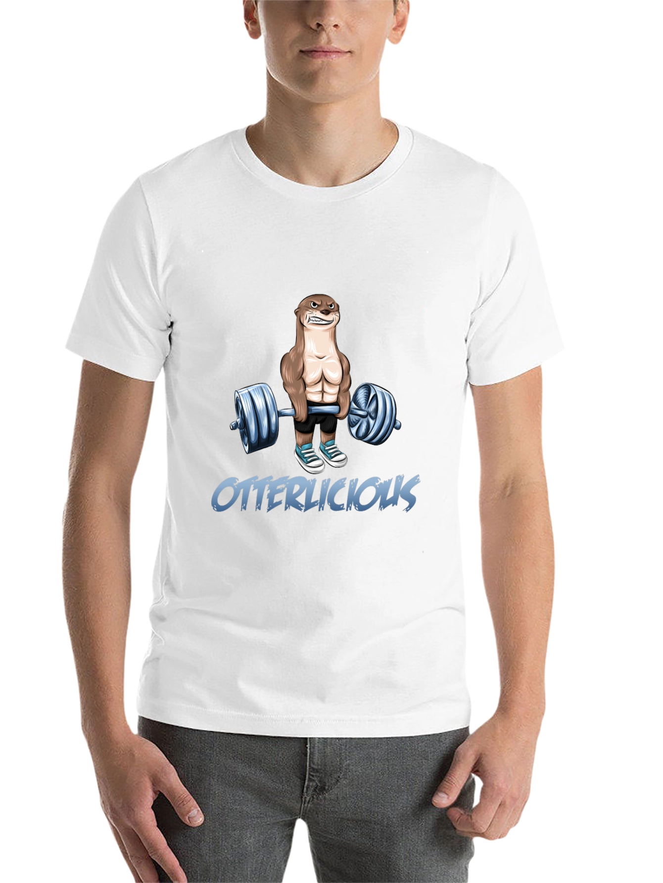 Black Otterlicious Workout T-Shirt - Funny Fitness Tee view 14