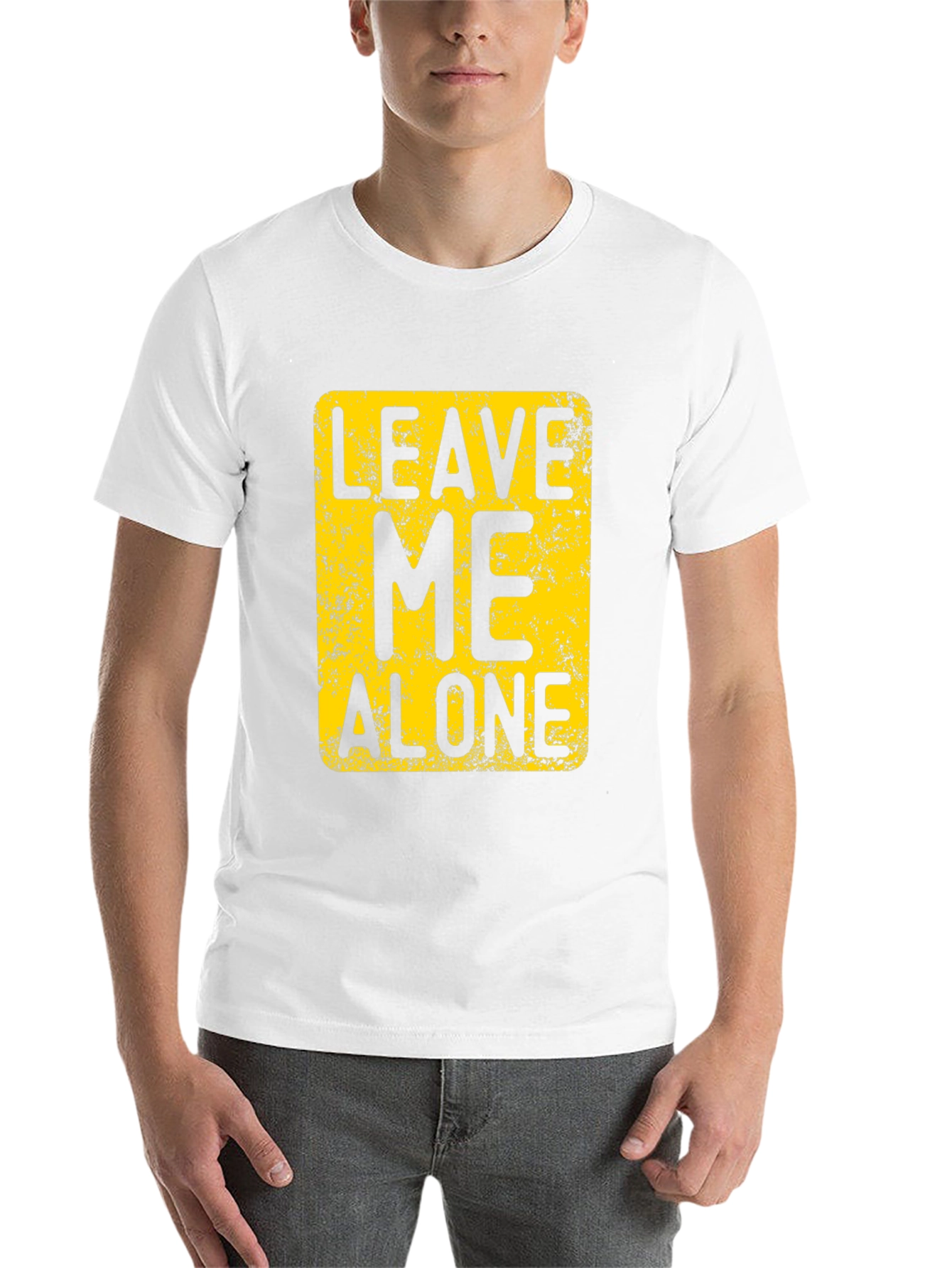 Black Leave Me Alone T-Shirt - Novelty Graphic Tee view 14