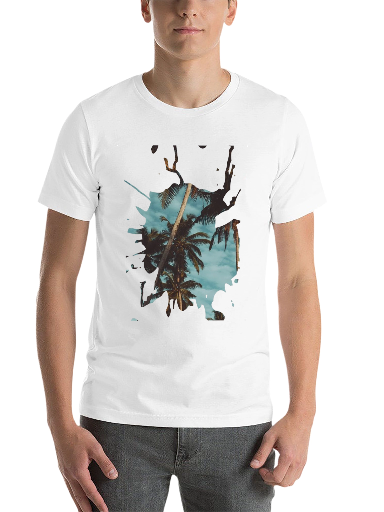 Black Tropical Palm Tree Graphic Tee - Summer Vibes view 14