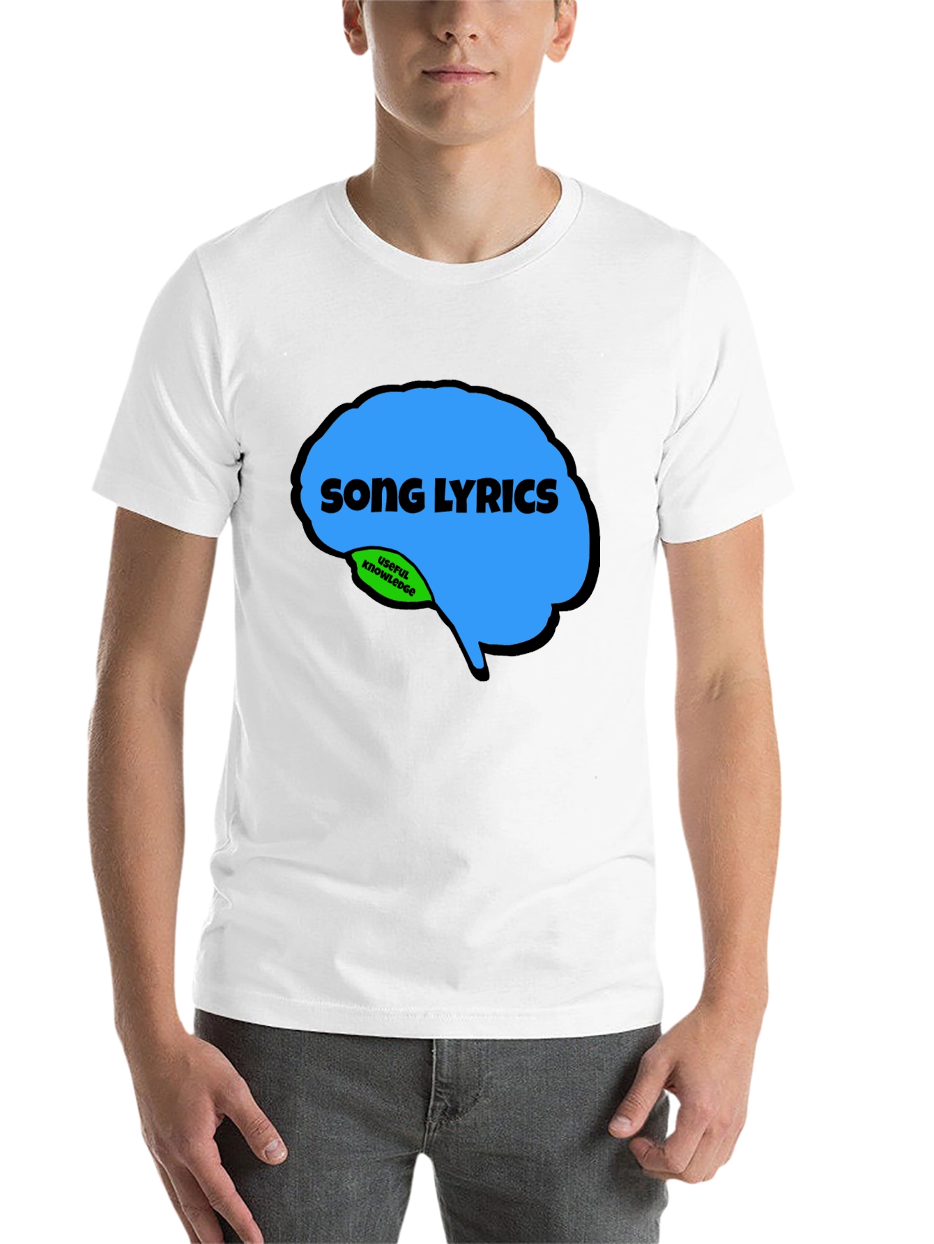 Black Song Lyrics Brain T-Shirt - Funny Music Lover Tee view 14