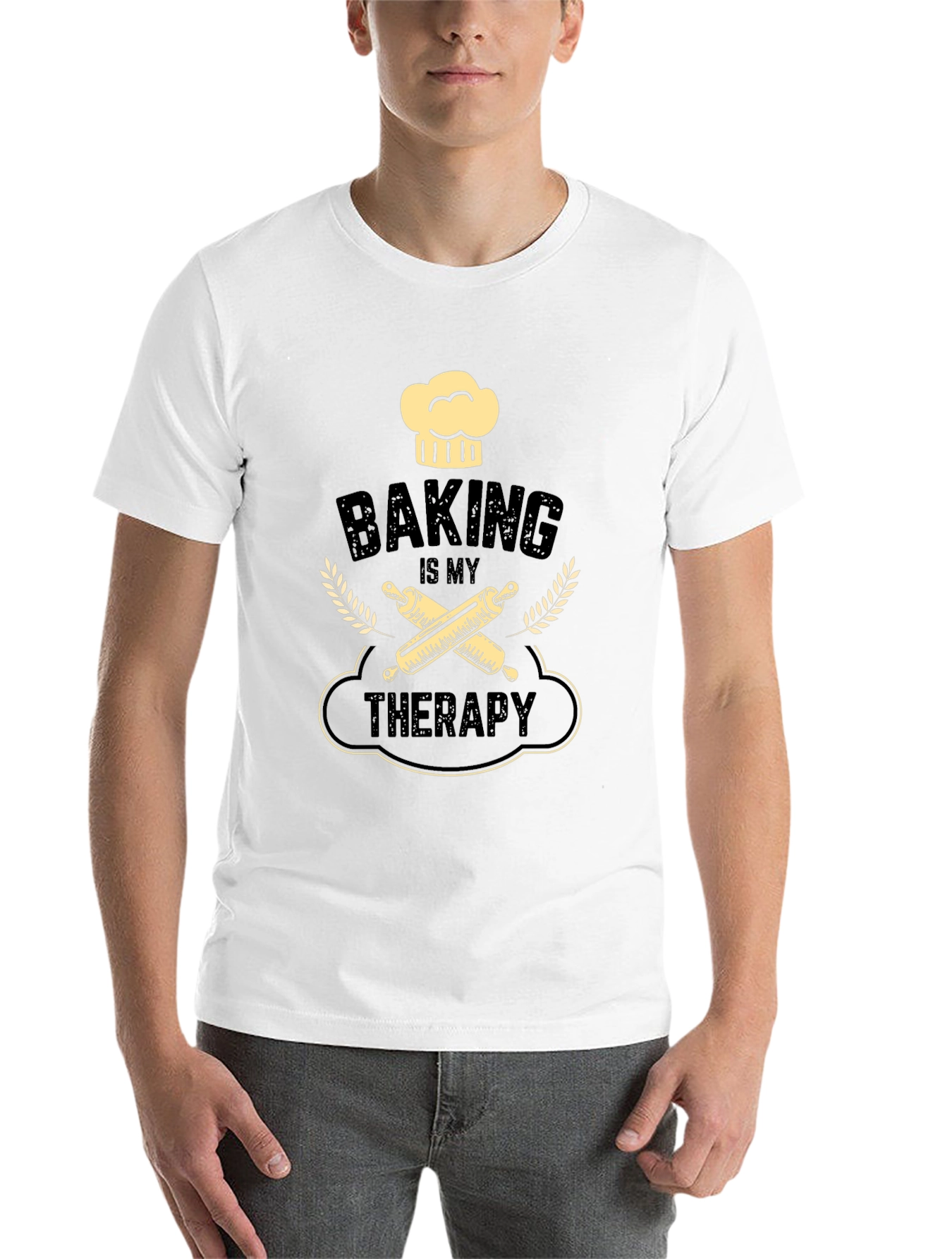 Black Baking Is My Therapy Graphic T-Shirt view 14