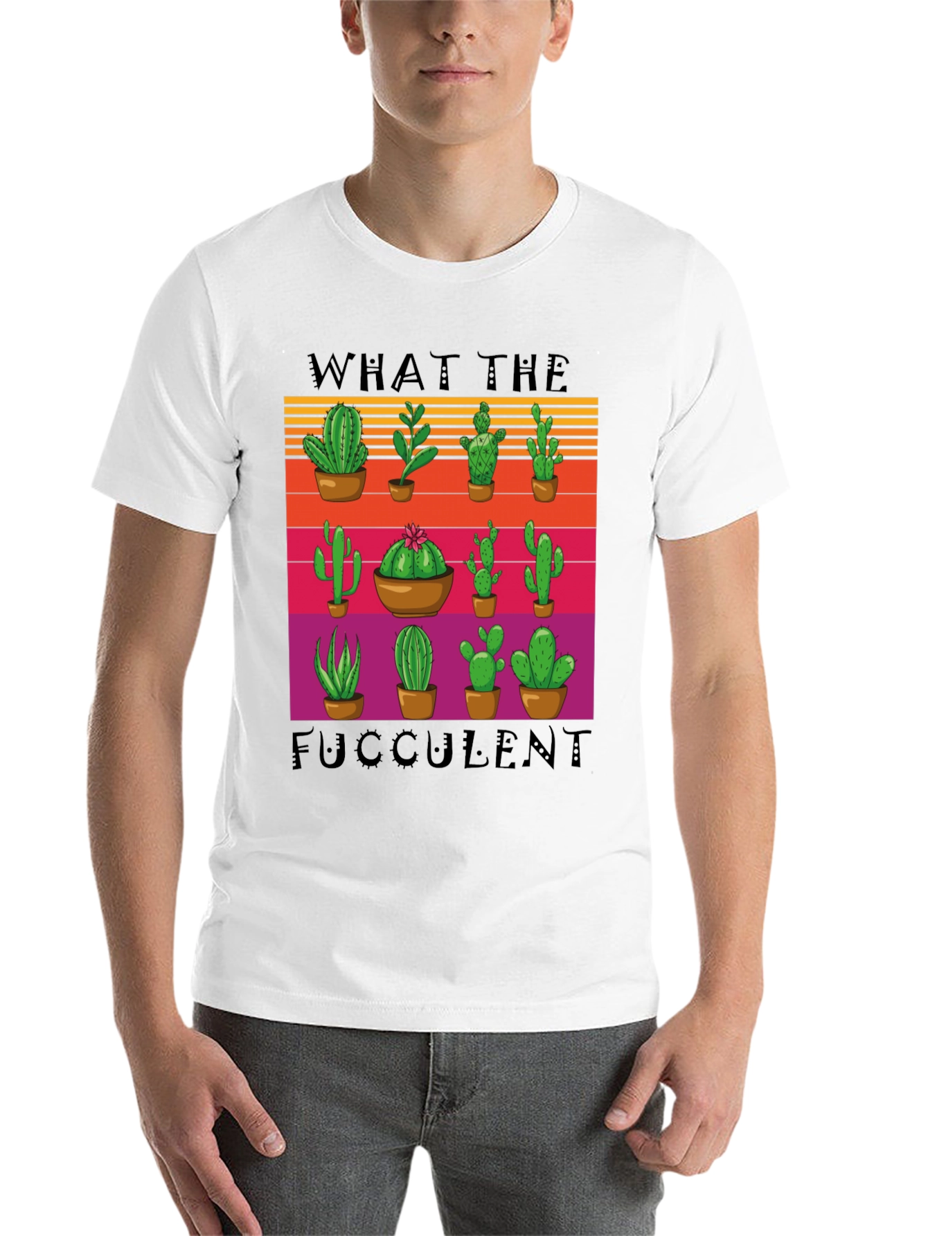 Black What the Fucculent T-Shirt view 14