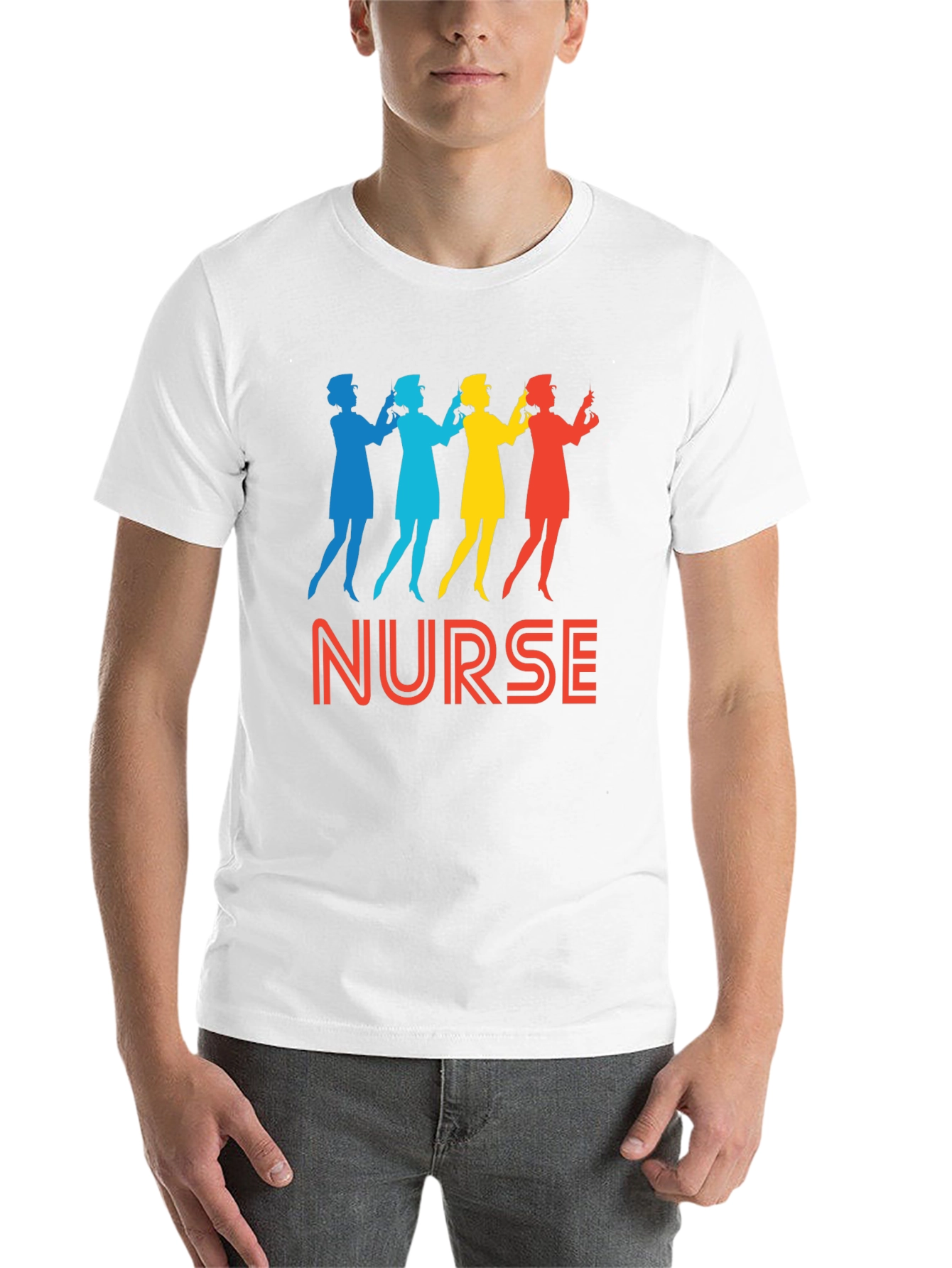 Black Nurse Silhouette Graphic Tee - Retro Style view 14