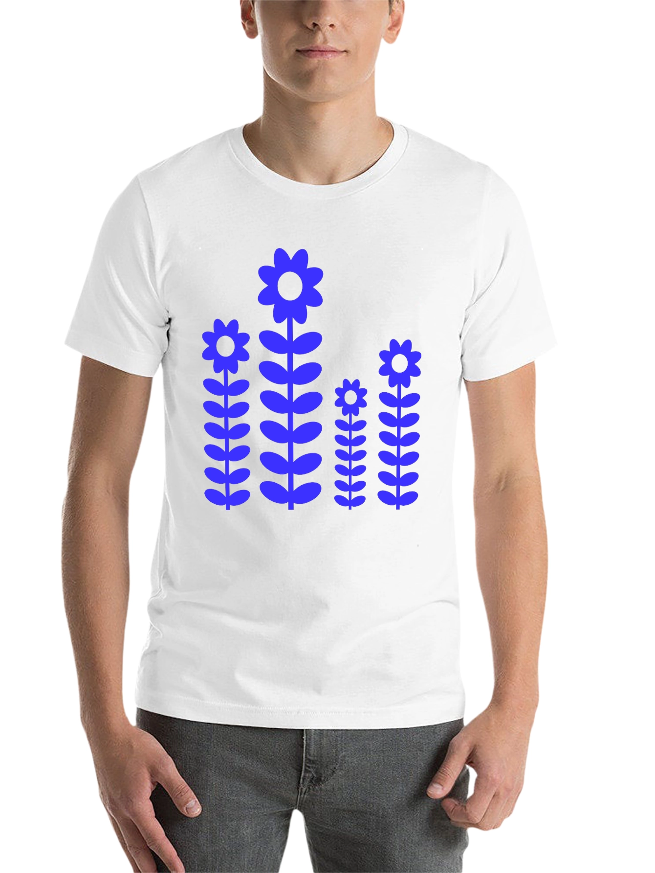 Black Blue Flower Power Graphic T-Shirt view 14