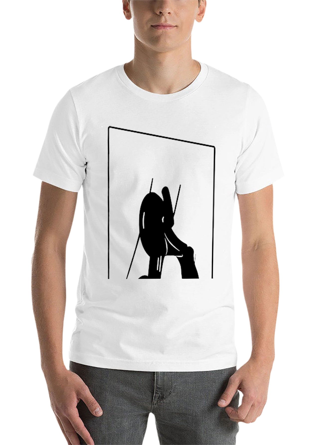 Black Abstract Silhouette Graphic Tee - Black view 14