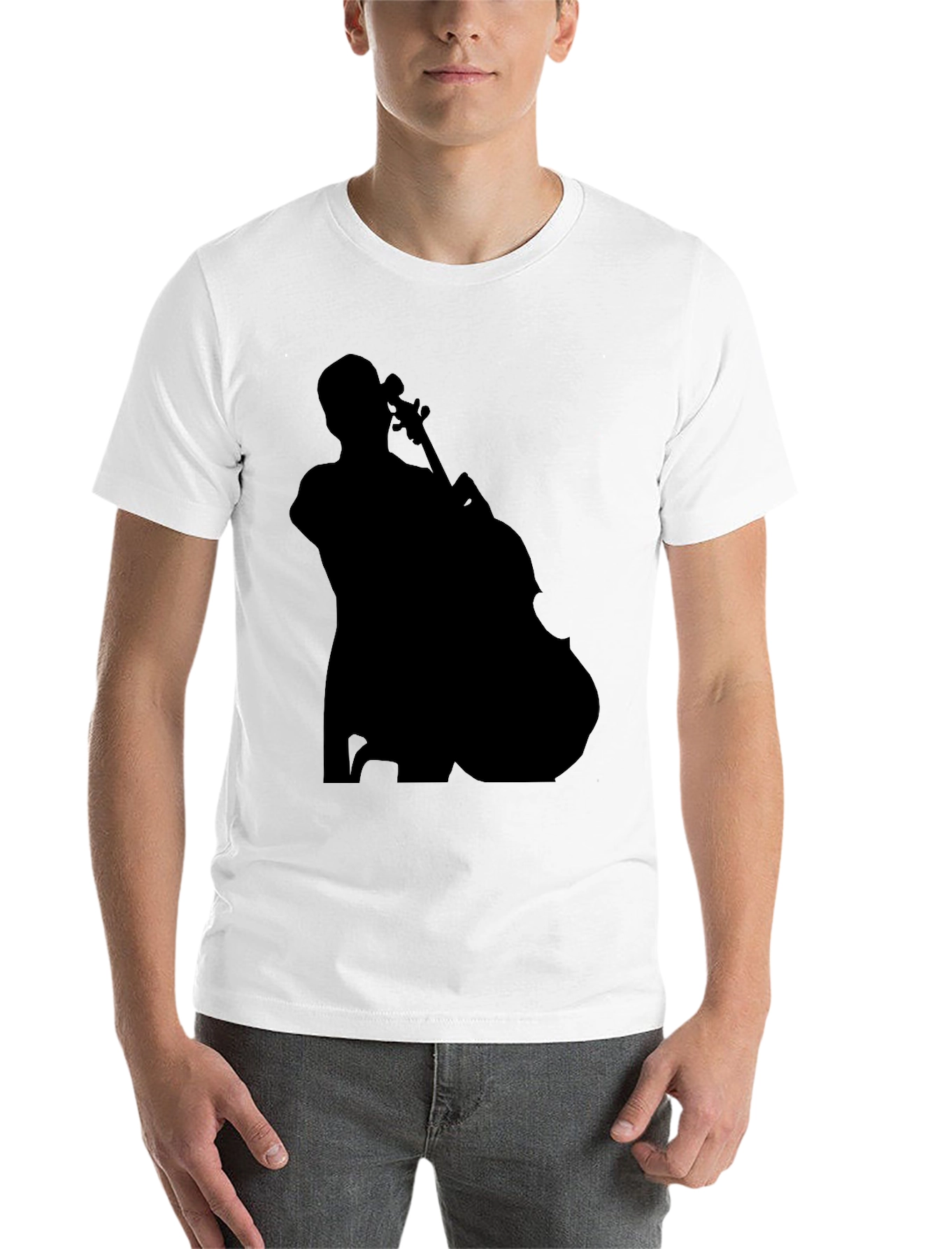 Black Musician Silhouette Graphic Tee - Black view 14