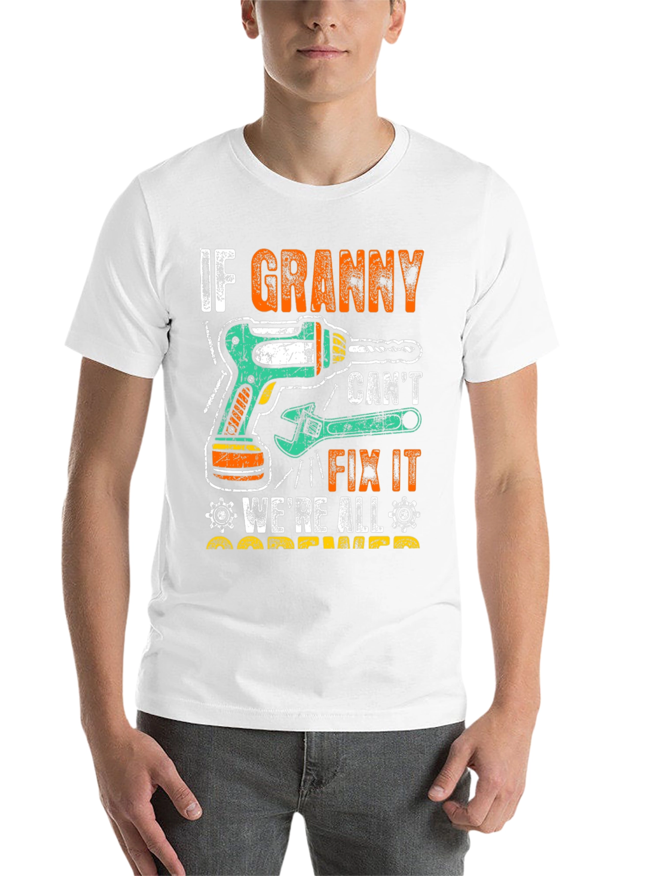 Black If Granny Can't Fix It T-Shirt view 14