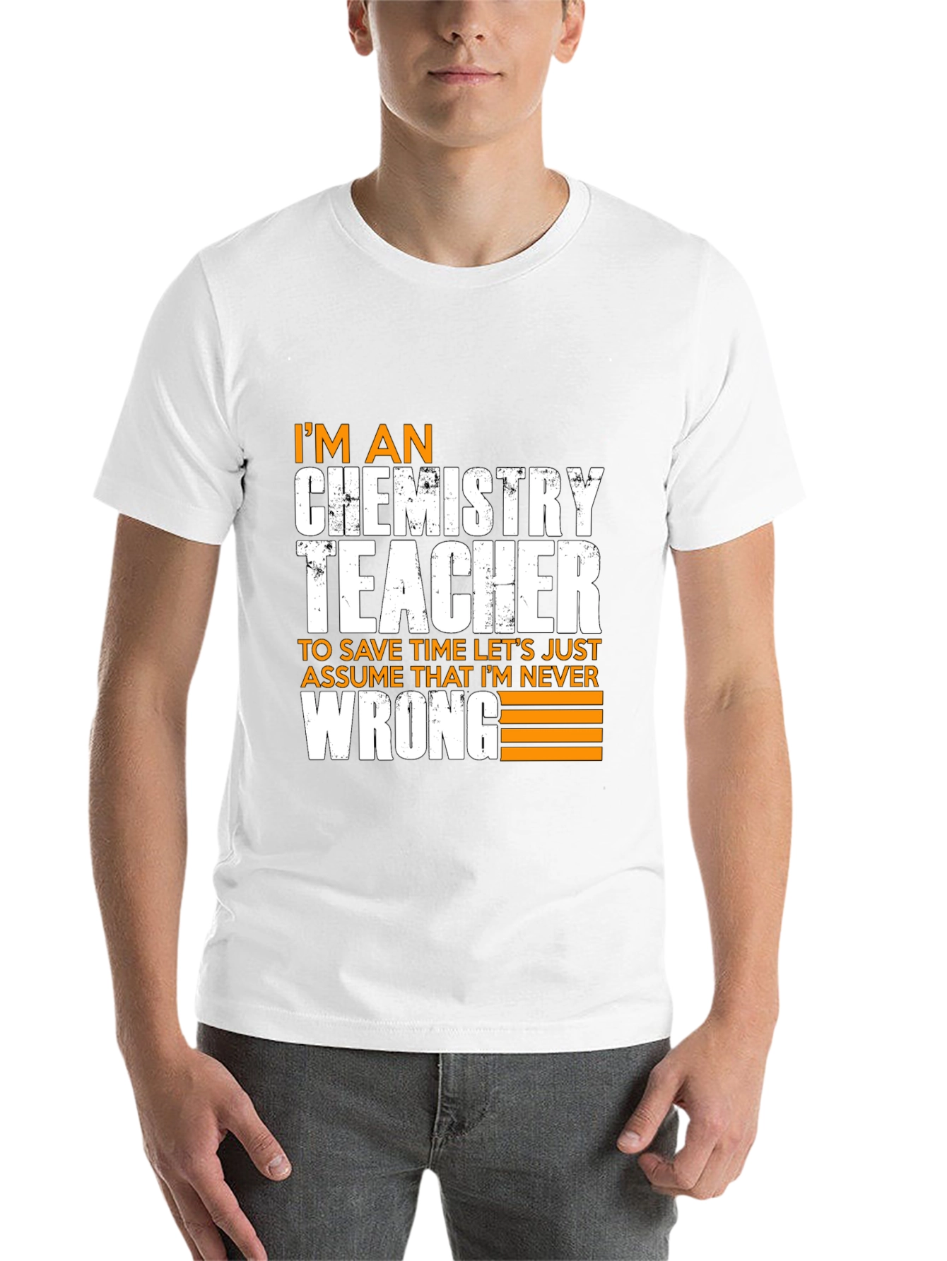 Black Chemistry Teacher Novelty T-Shirt - Assume I'm Never Wrong! view 14