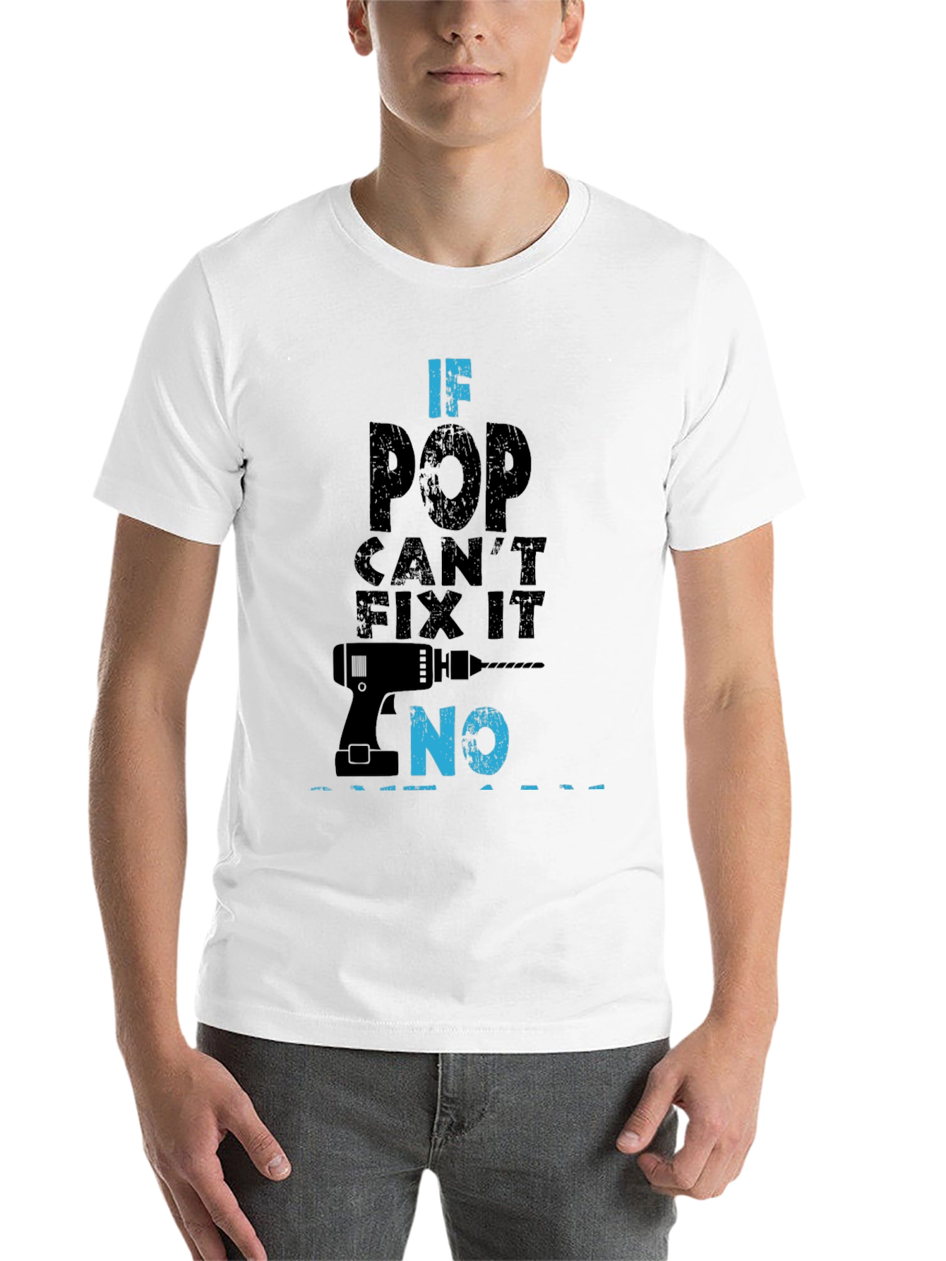Black If Pop Can't Fix It No Funny Father's Day T-Shirt view 14