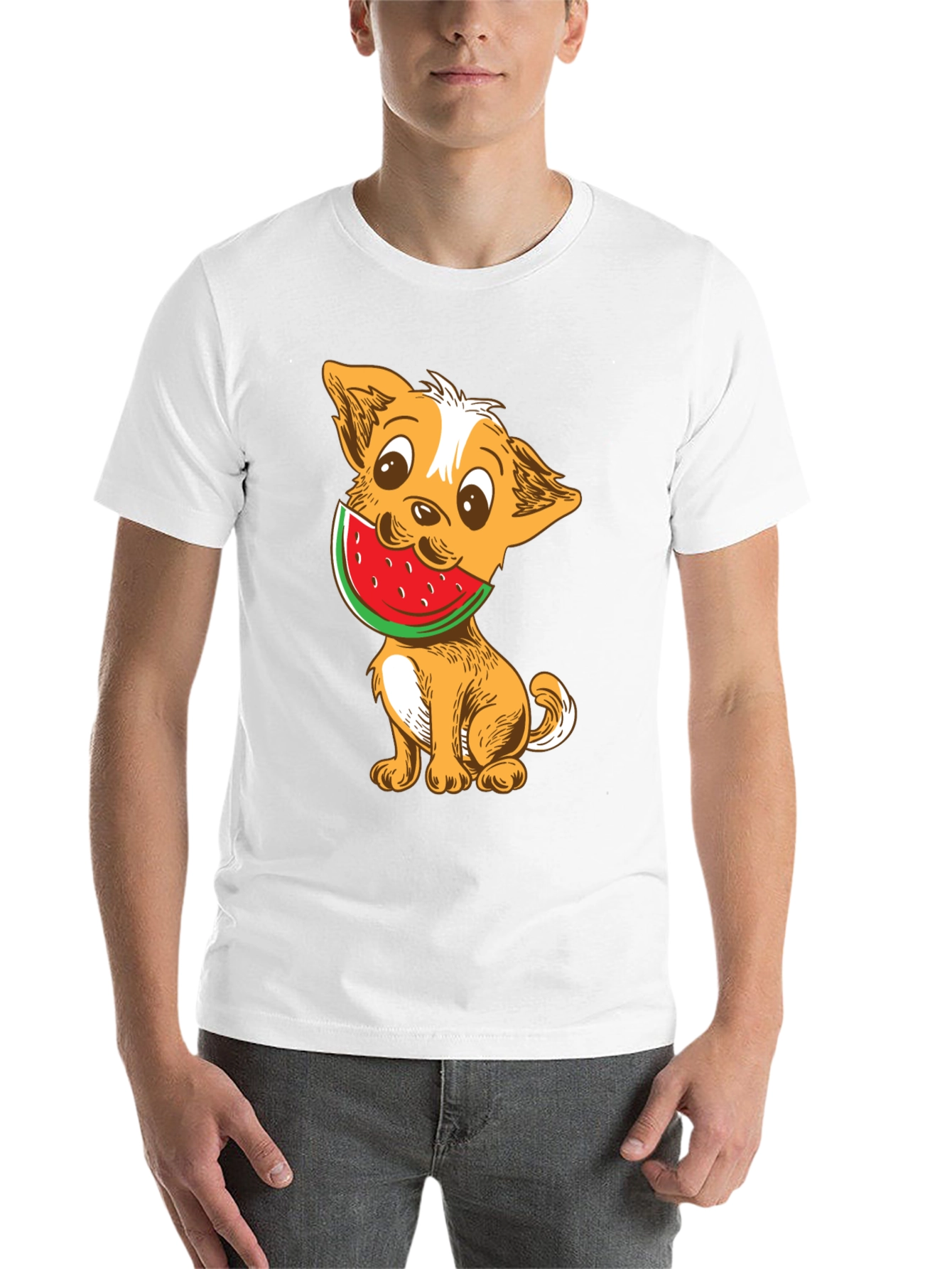 Black Dog with Watermelon Graphic T-Shirt view 14