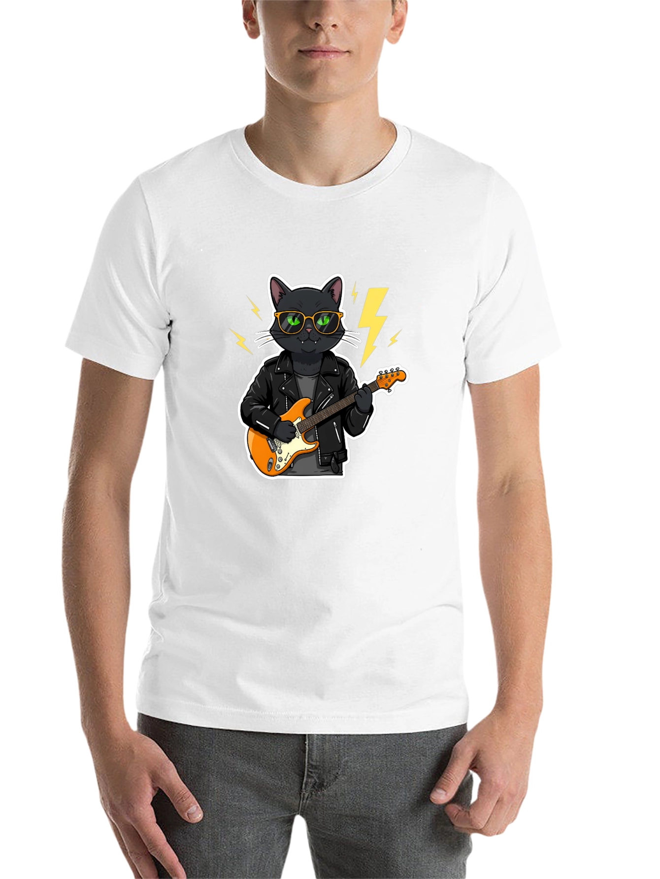 Black Cool Cat Rocker T-Shirt - Black view 14