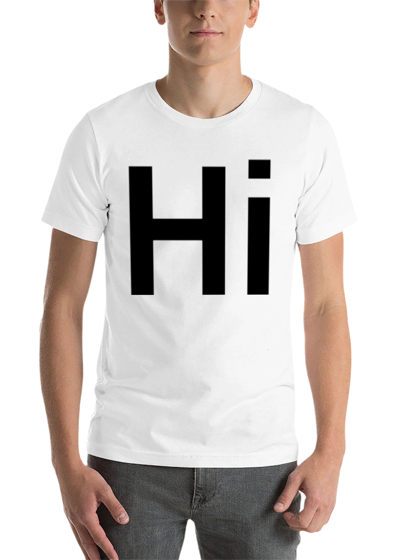 Black Black "Hi" Graphic T-Shirt - Casual Style view 14