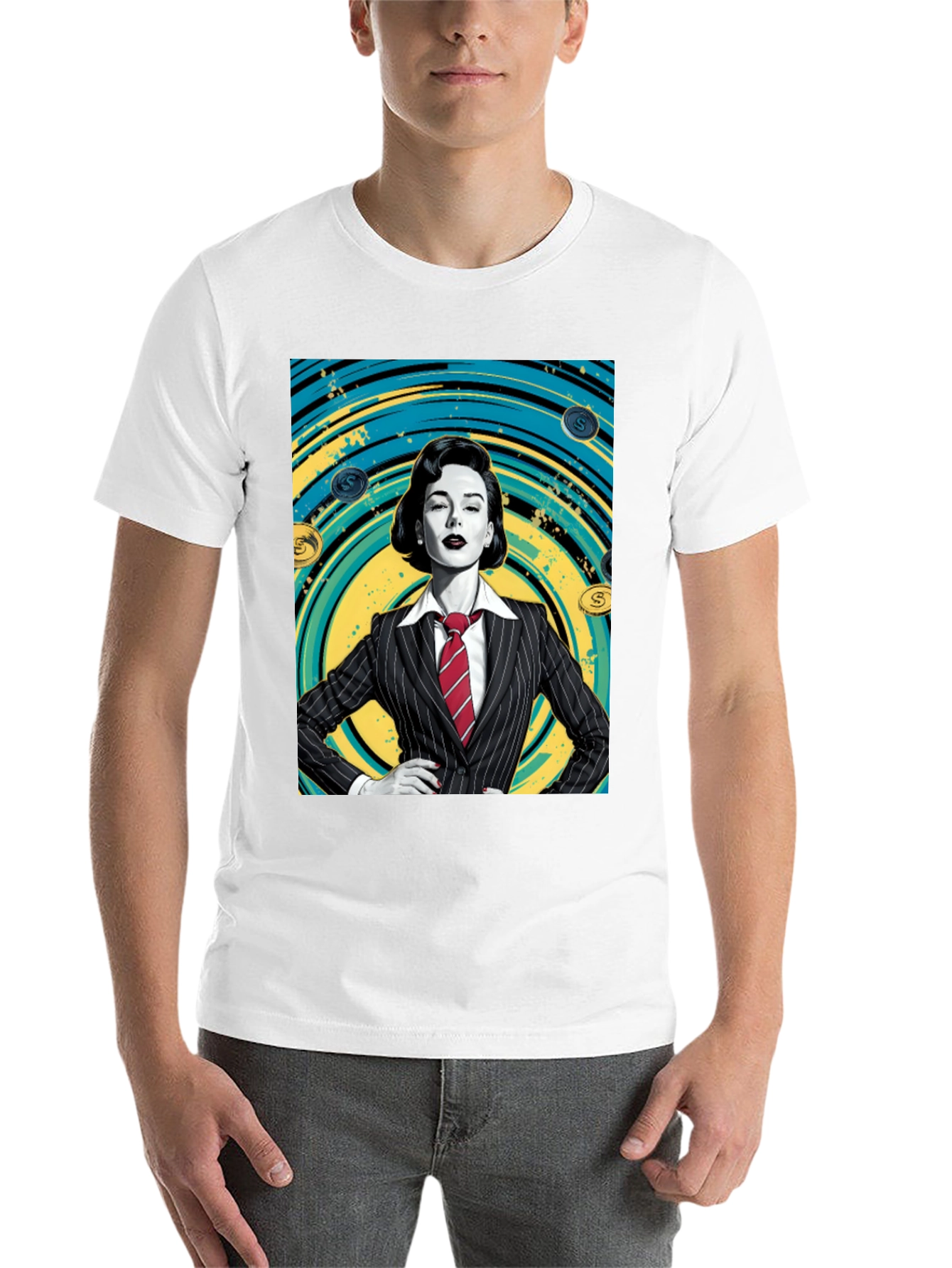 Black Confident Woman in Suit Graphic T-Shirt view 14