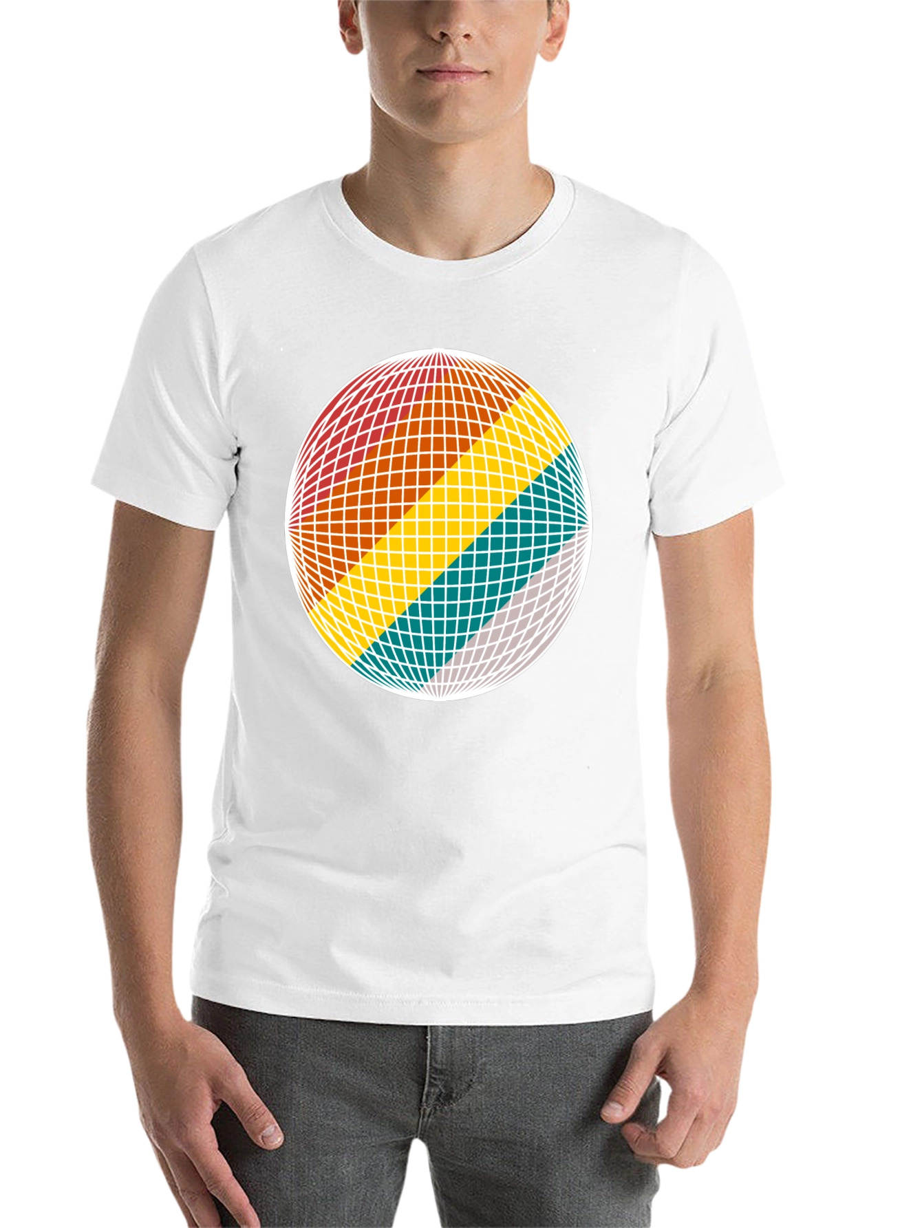 Black Retro Sphere Graphic Tee - Black Cotton Blend view 14