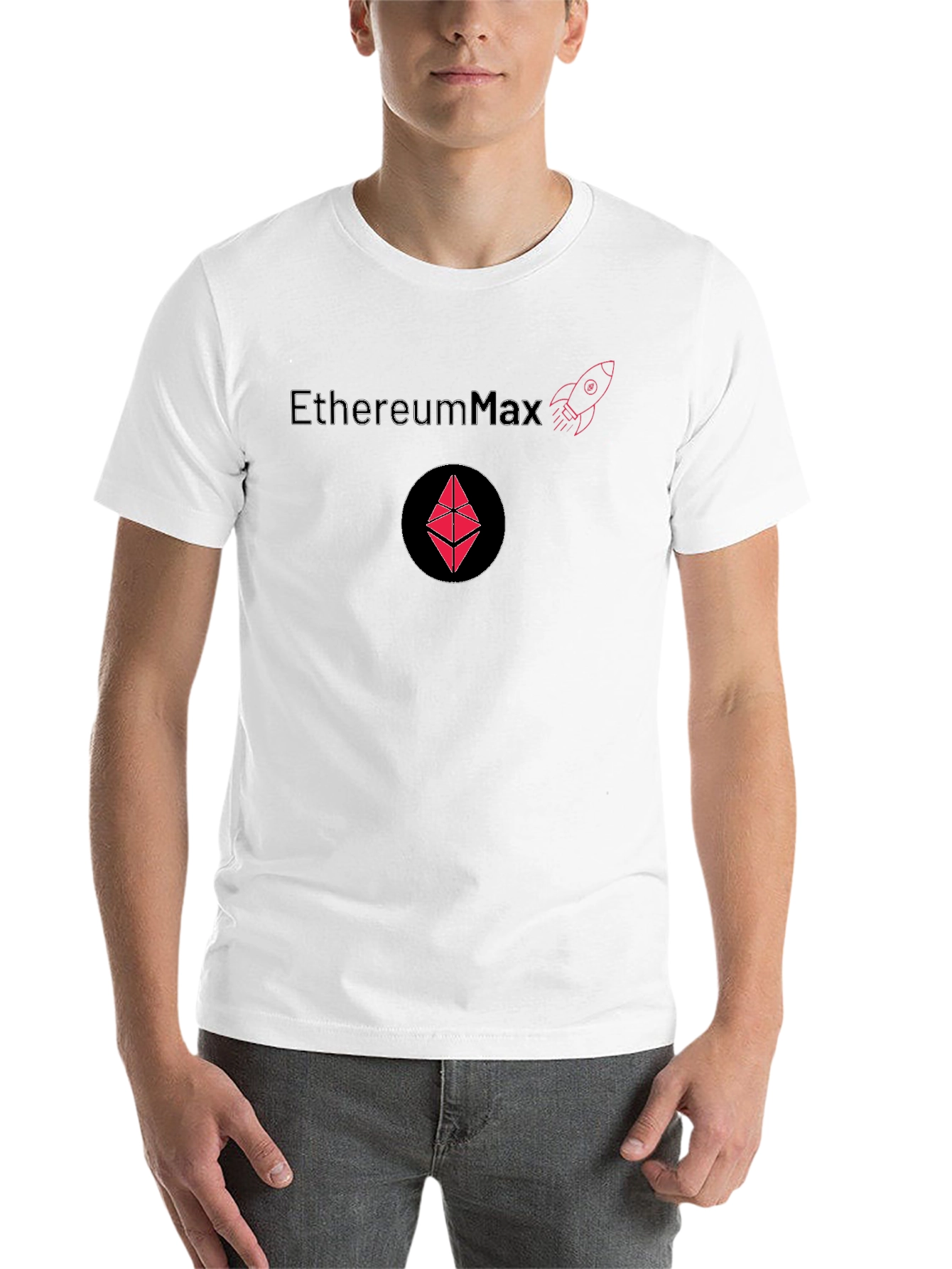 Black EthereumMax Crypto T-Shirt - Black Cotton Blend view 14