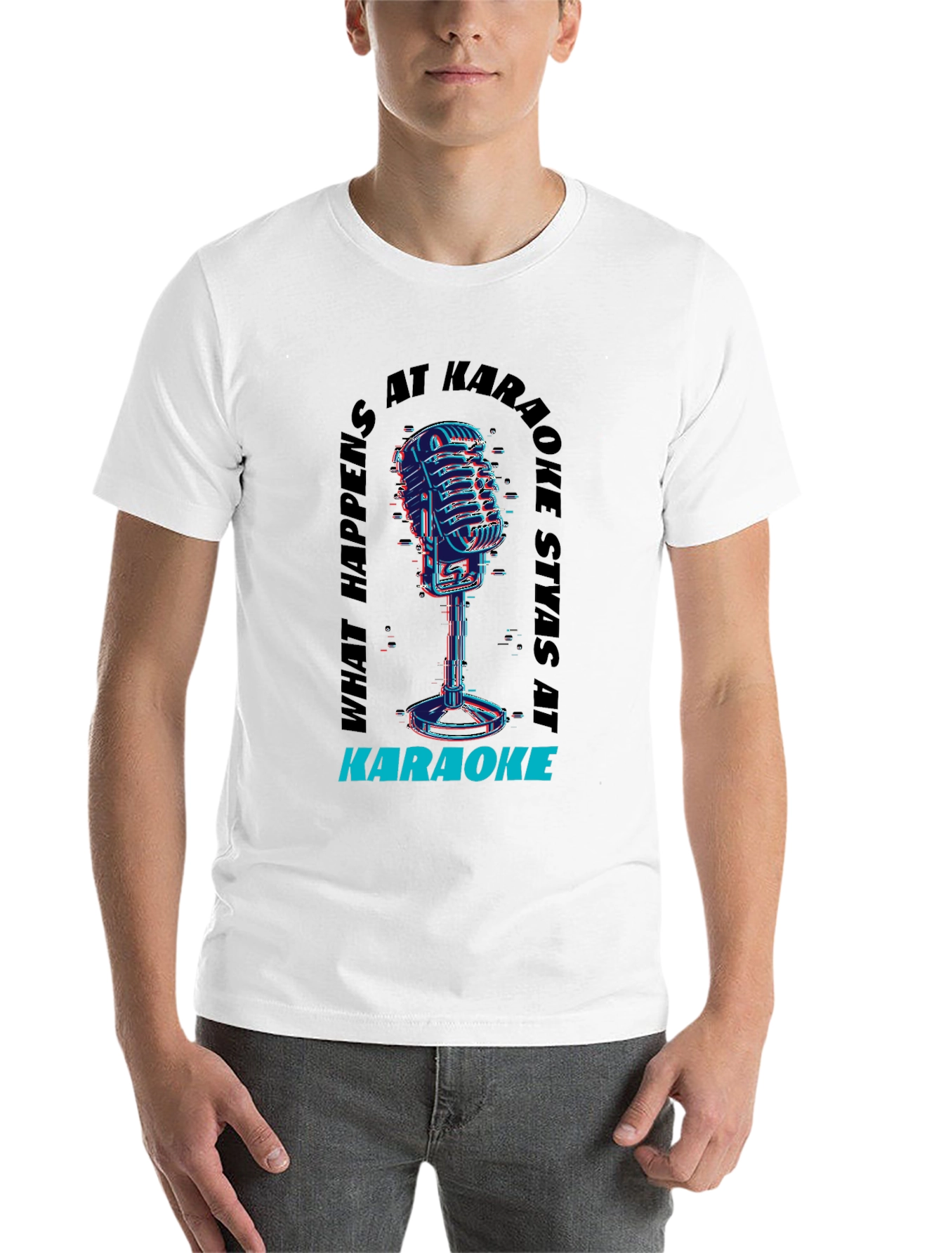 Black Karaoke Vibes Tee - "What Happens At Karaoke Stays At Karaoke" view 14