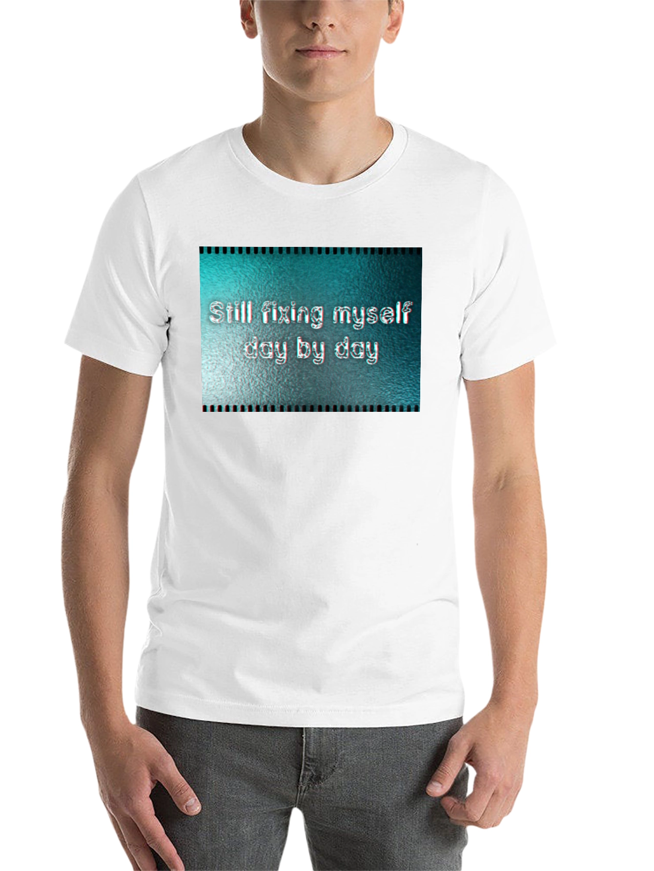 Black Fixing Myself Tee - Daily Motivation T-Shirt view 14