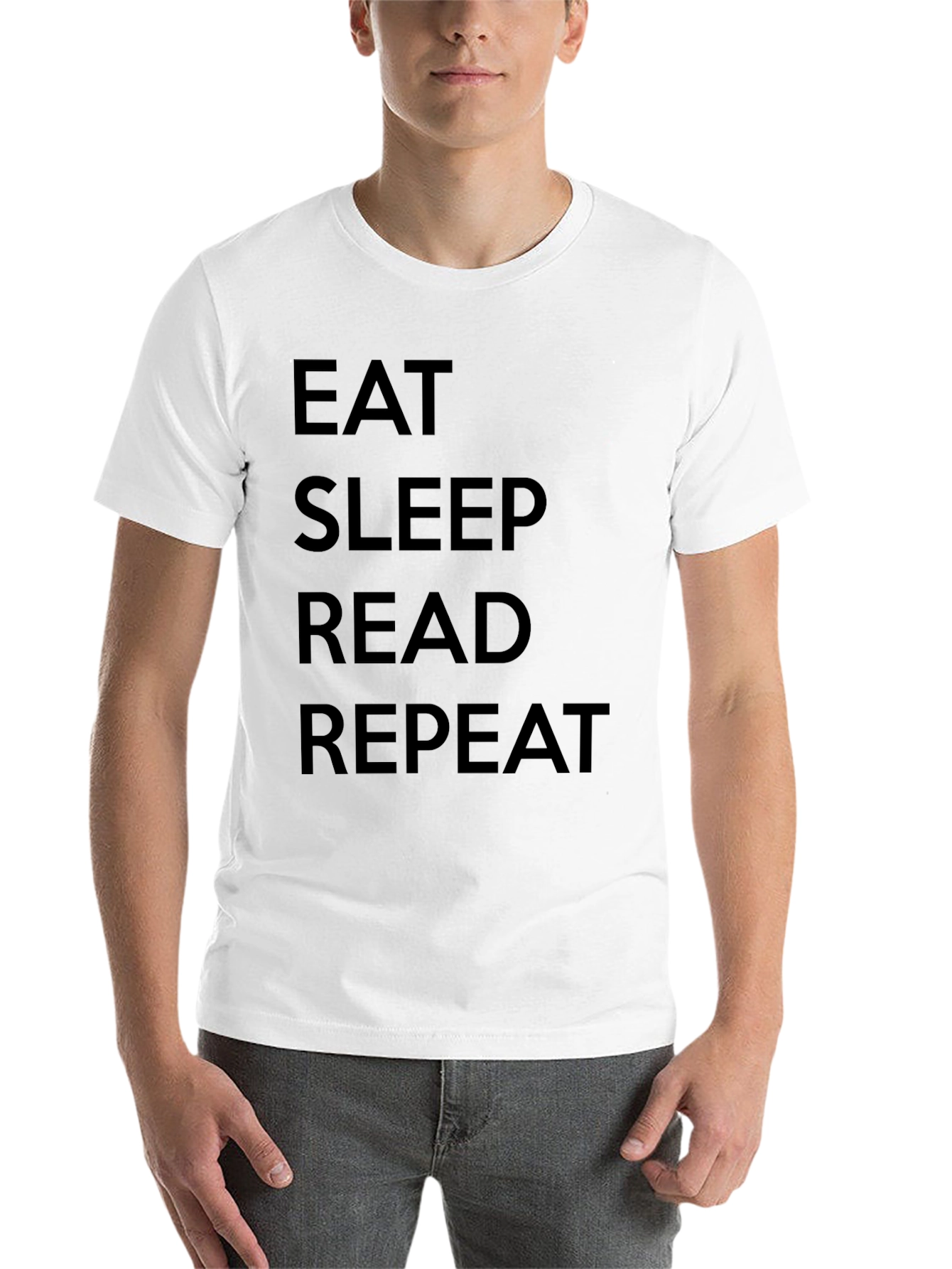 Black Eat Sleep Read Repeat Graphic Tee view 14