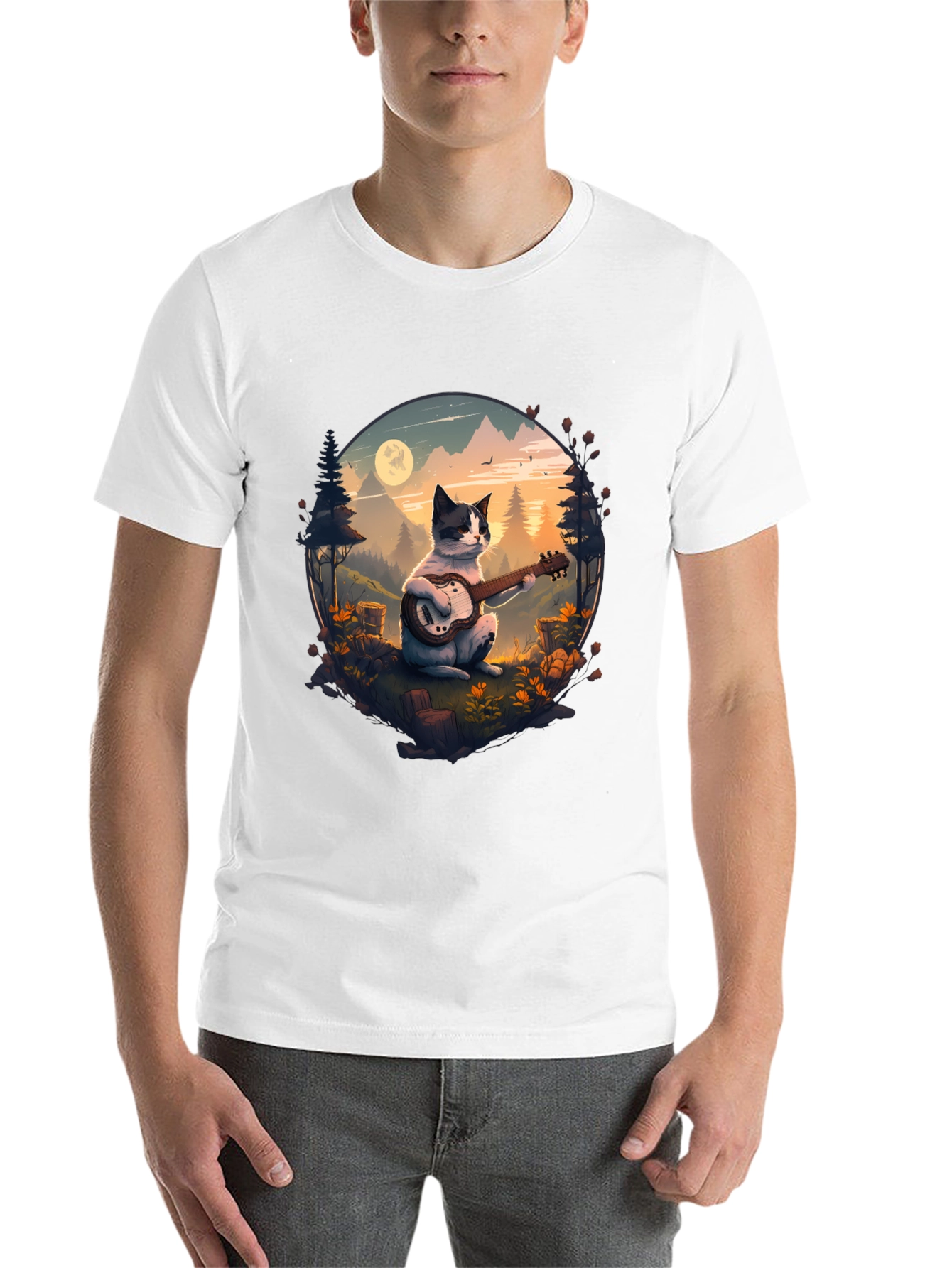 Black Cat Guitarist Graphic Tee - Mountain Serenade view 14