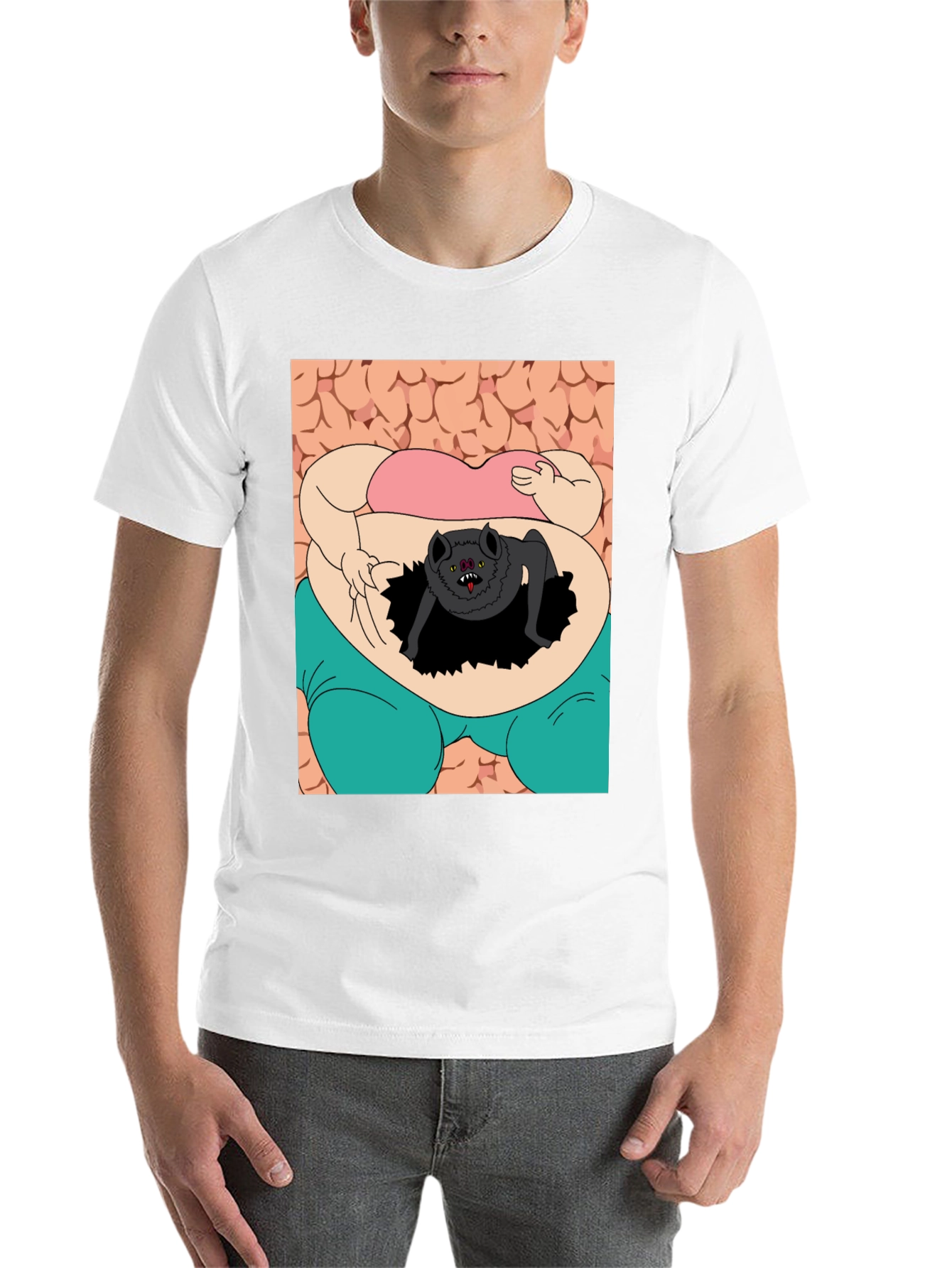 Black Cartoon Creature T-Shirt view 14