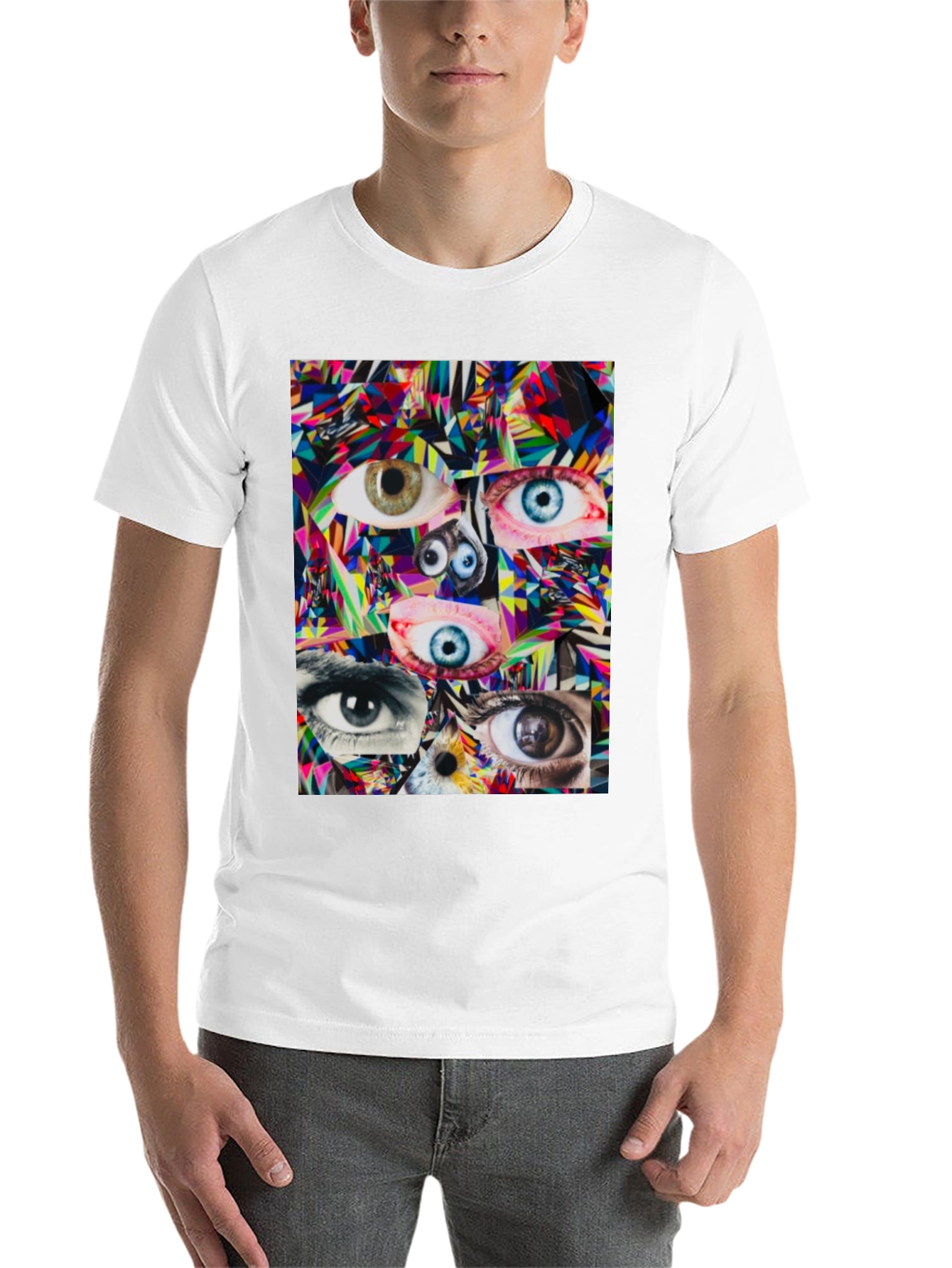 Black Eye Collage Graphic Tee - Black Unisex T-Shirt view 14