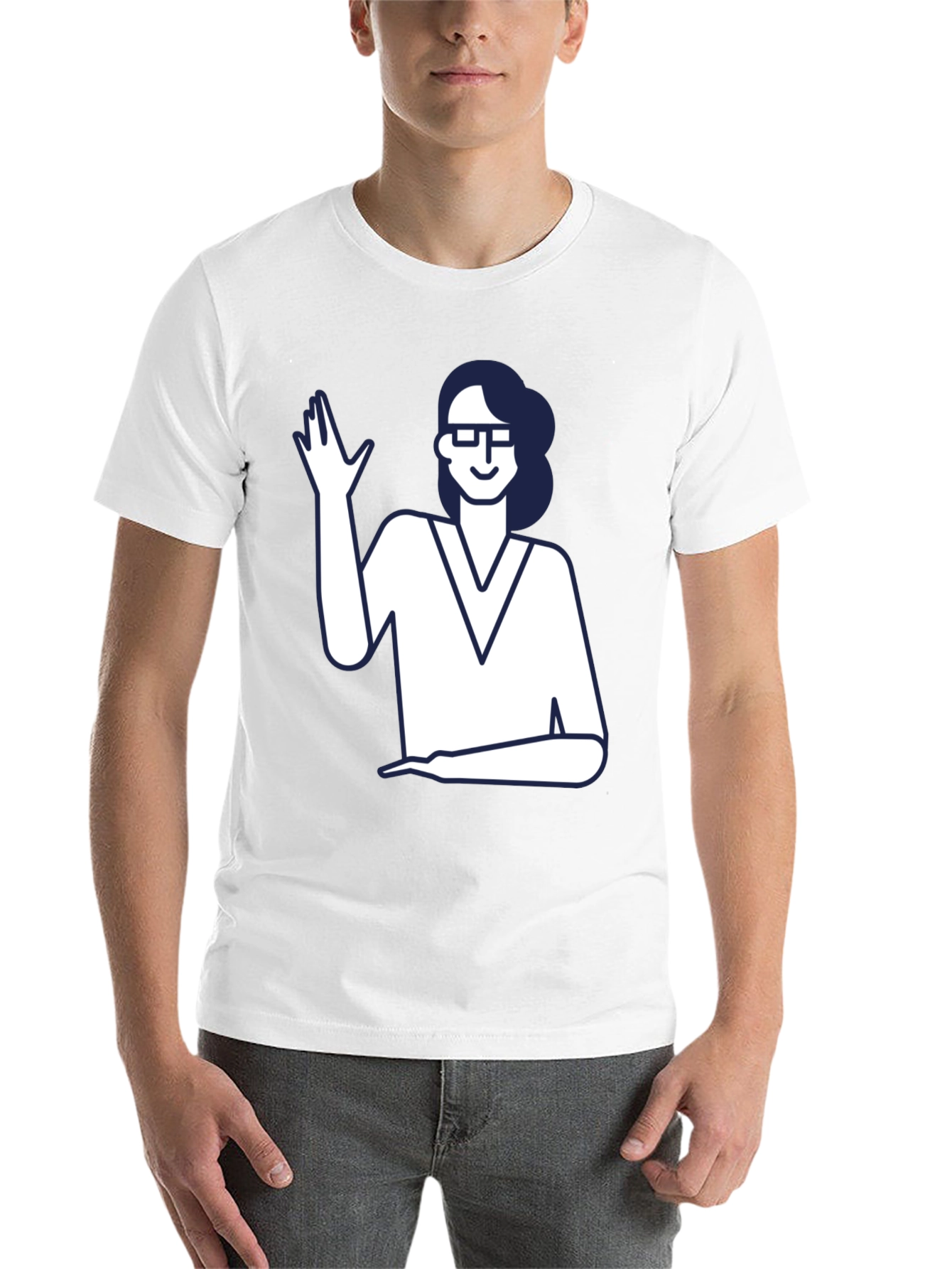 Black Nerdy Waving Woman Graphic Tee view 14