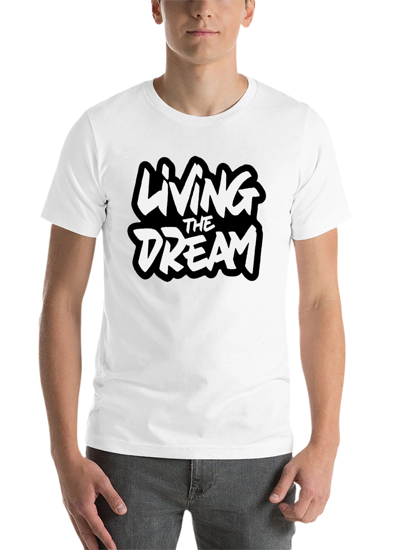Black Living The Dream Graphic Tee - Black Cotton Blend view 14