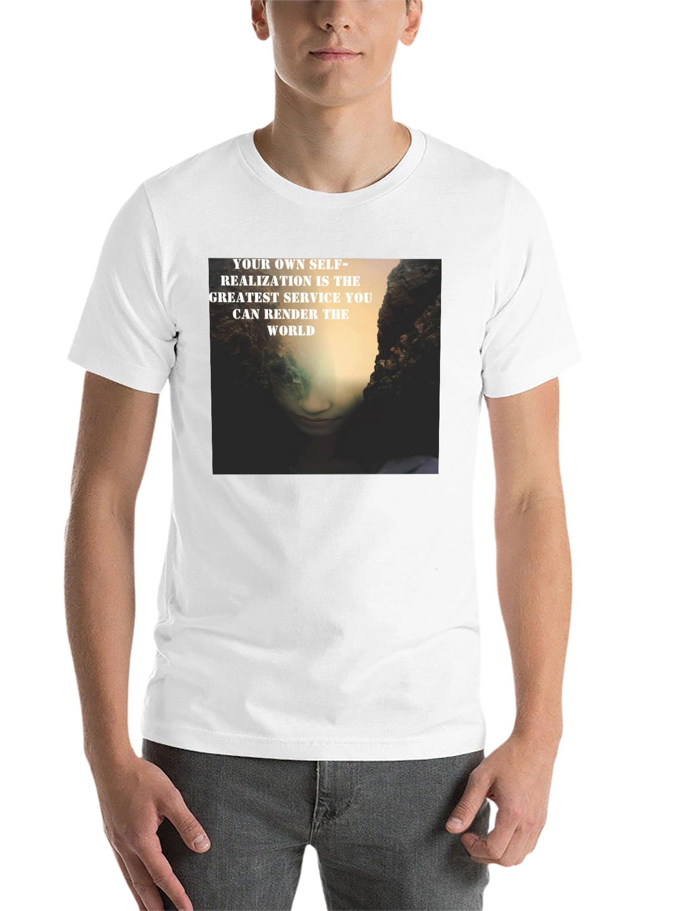 Black Self-Realization Graphic Print T-Shirt view 14