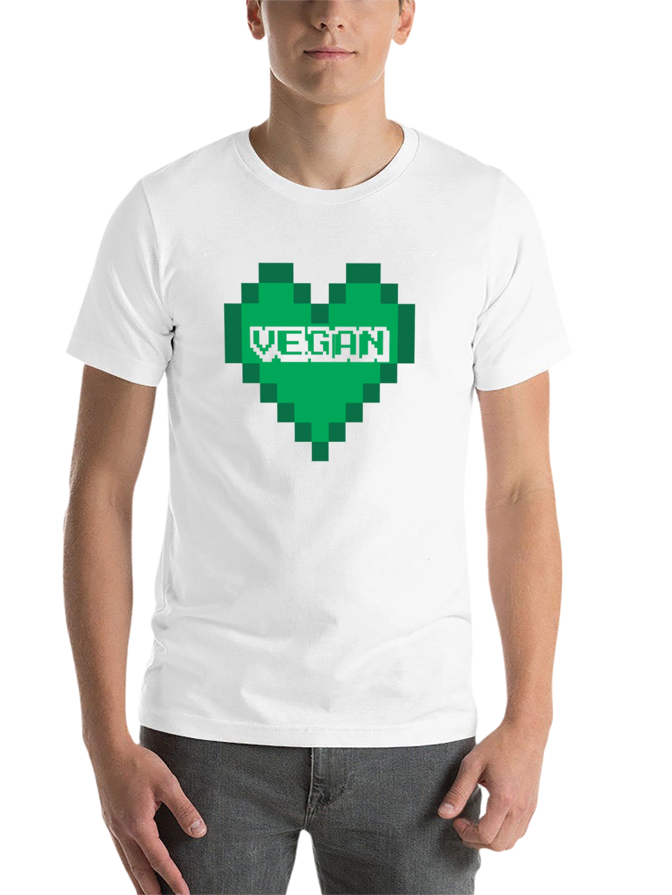 Black Vegan Pixel Heart T-Shirt view 14