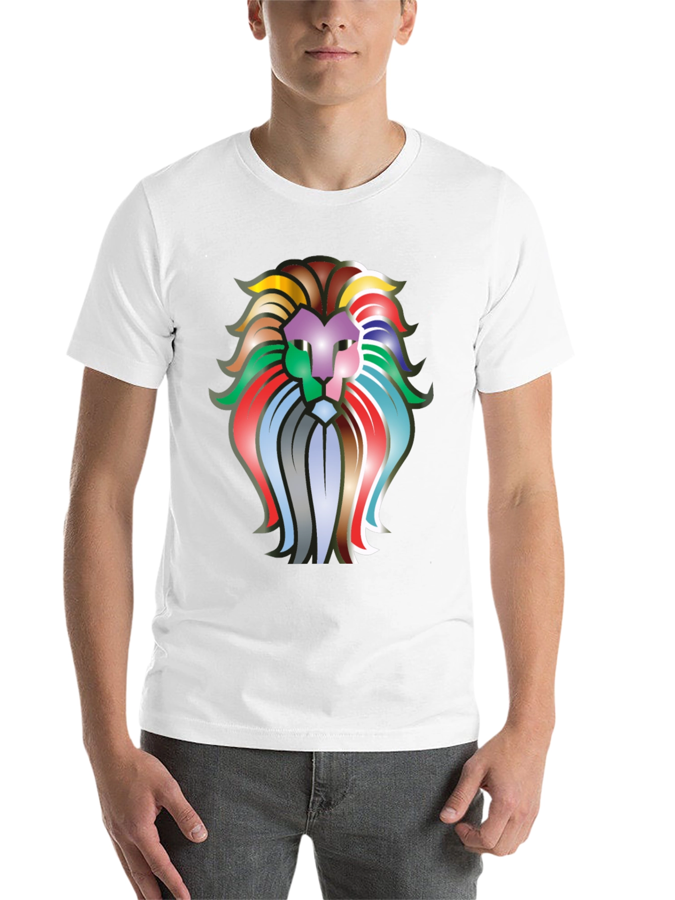 Black Colorful Lion Graphic T-Shirt - Bold Statement Tee view 14