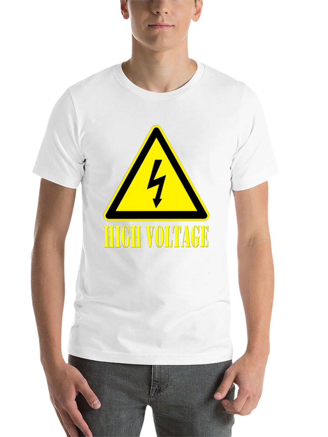Black High Voltage Graphic T-Shirt, Black Cotton Tee view 14