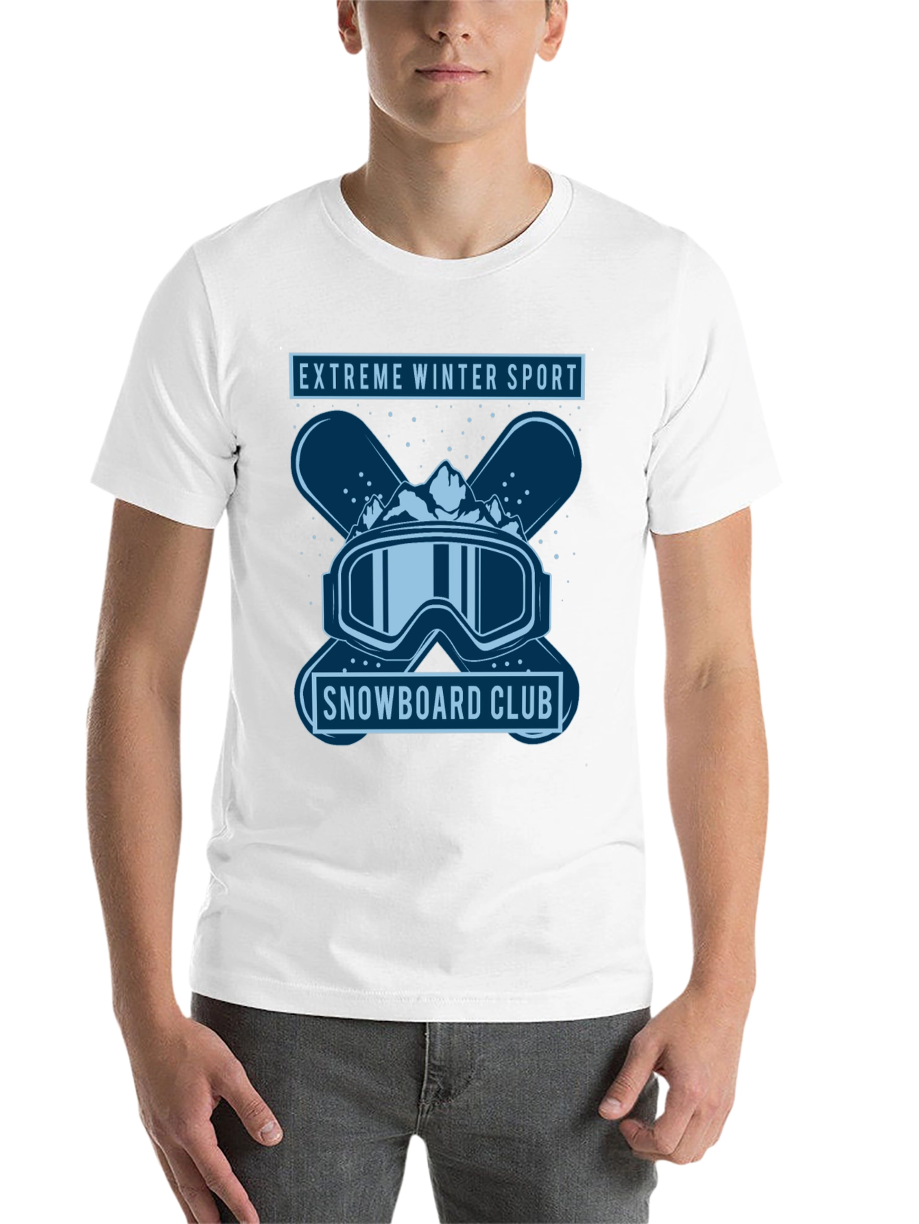 Black Extreme Winter Sport Snowboard Club Graphic Tee view 14