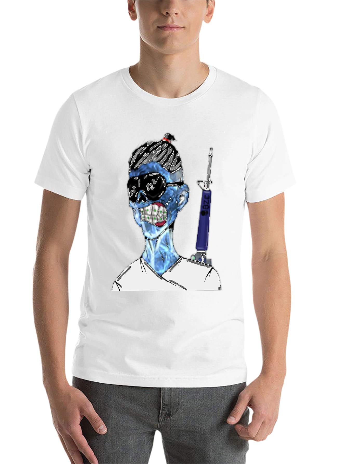 Black Zombie Nurse Graphic T-Shirt - Unique Design view 14