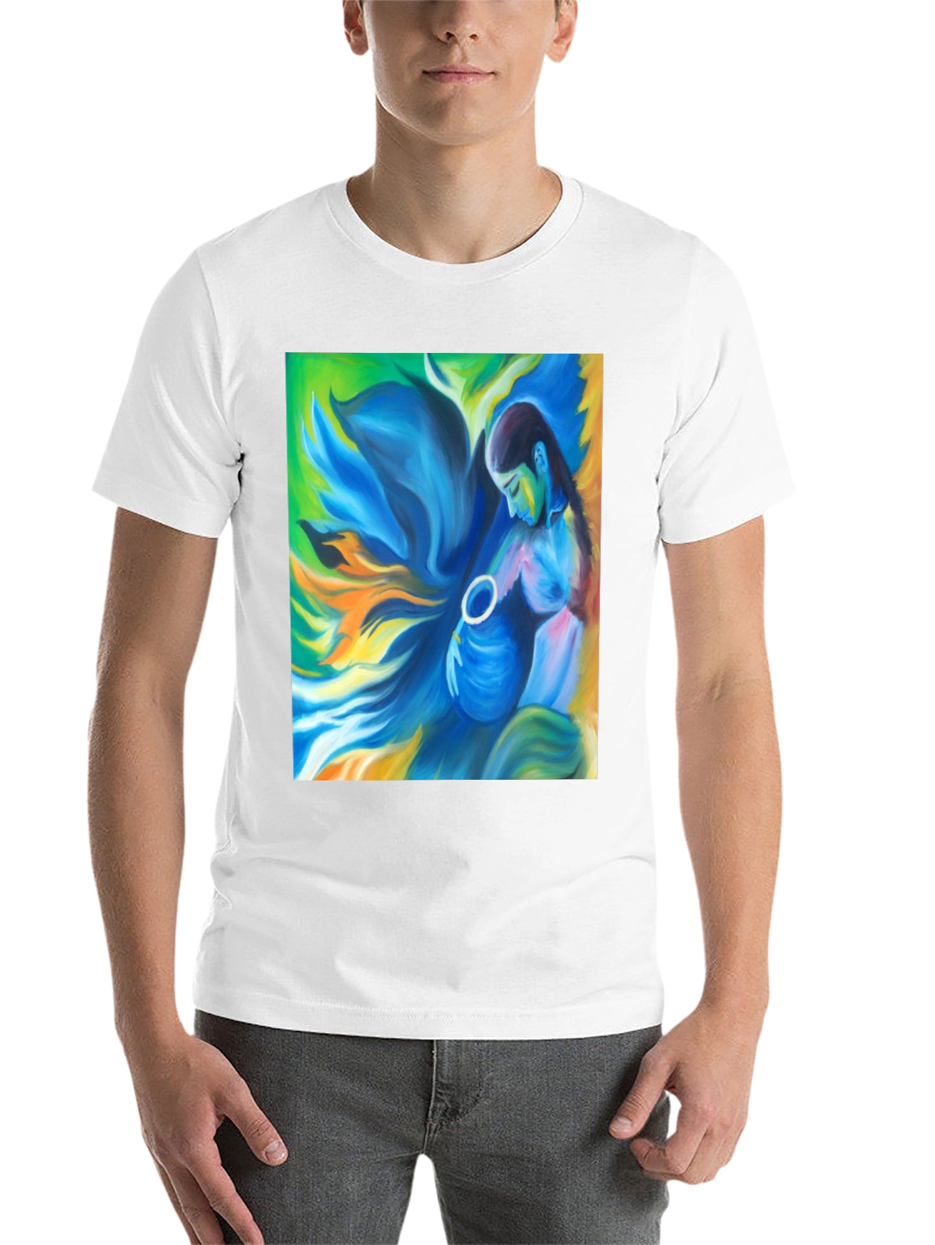 Black Artistic Woman Graphic Tee - Soft Black Cotton view 14