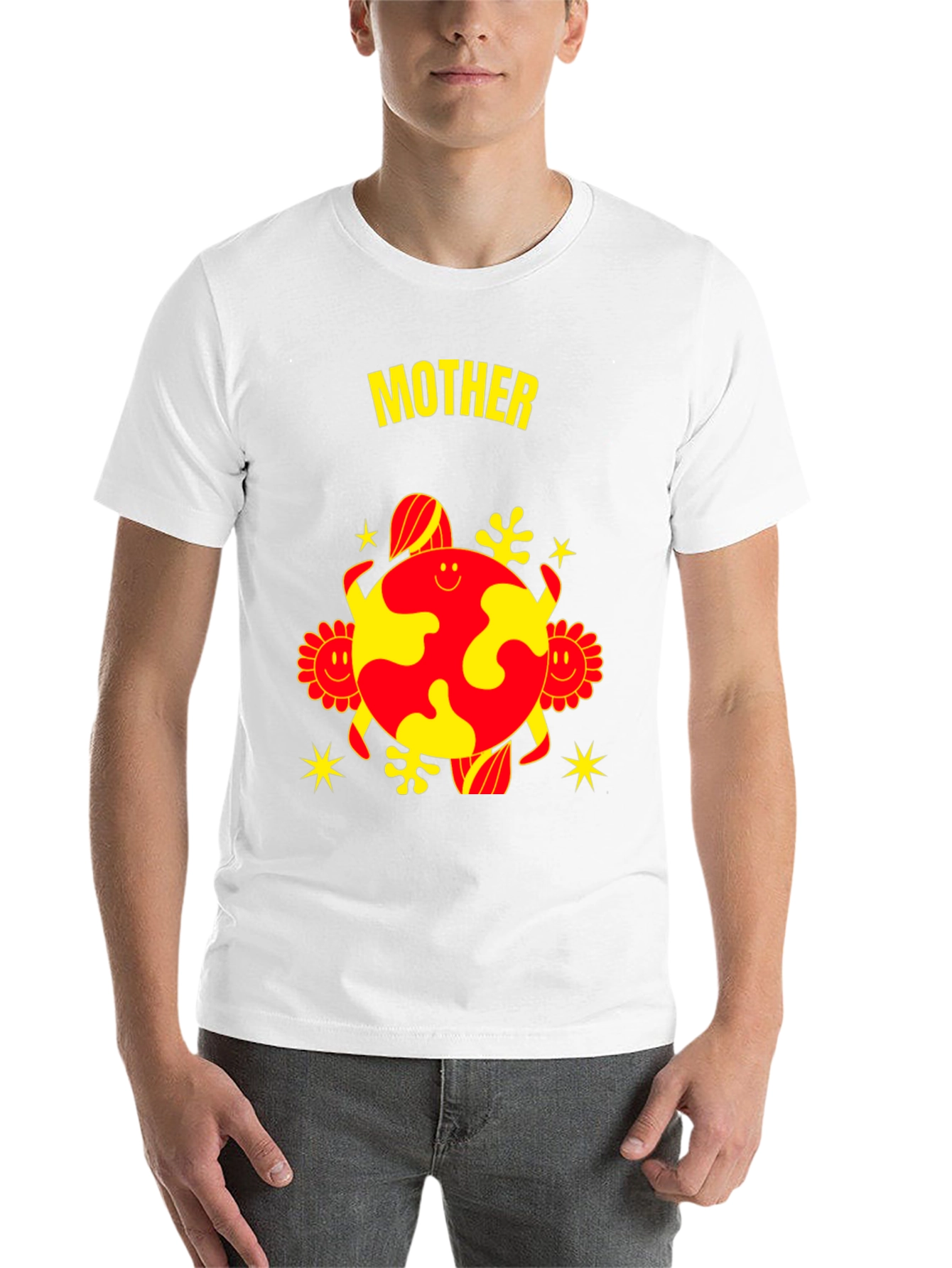 Black Mother Earth Graphic Tee - Black Cotton Blend view 14