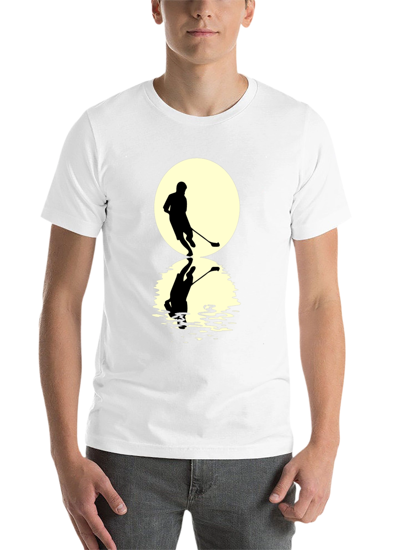Black Hockey Player Graphic T-Shirt view 14