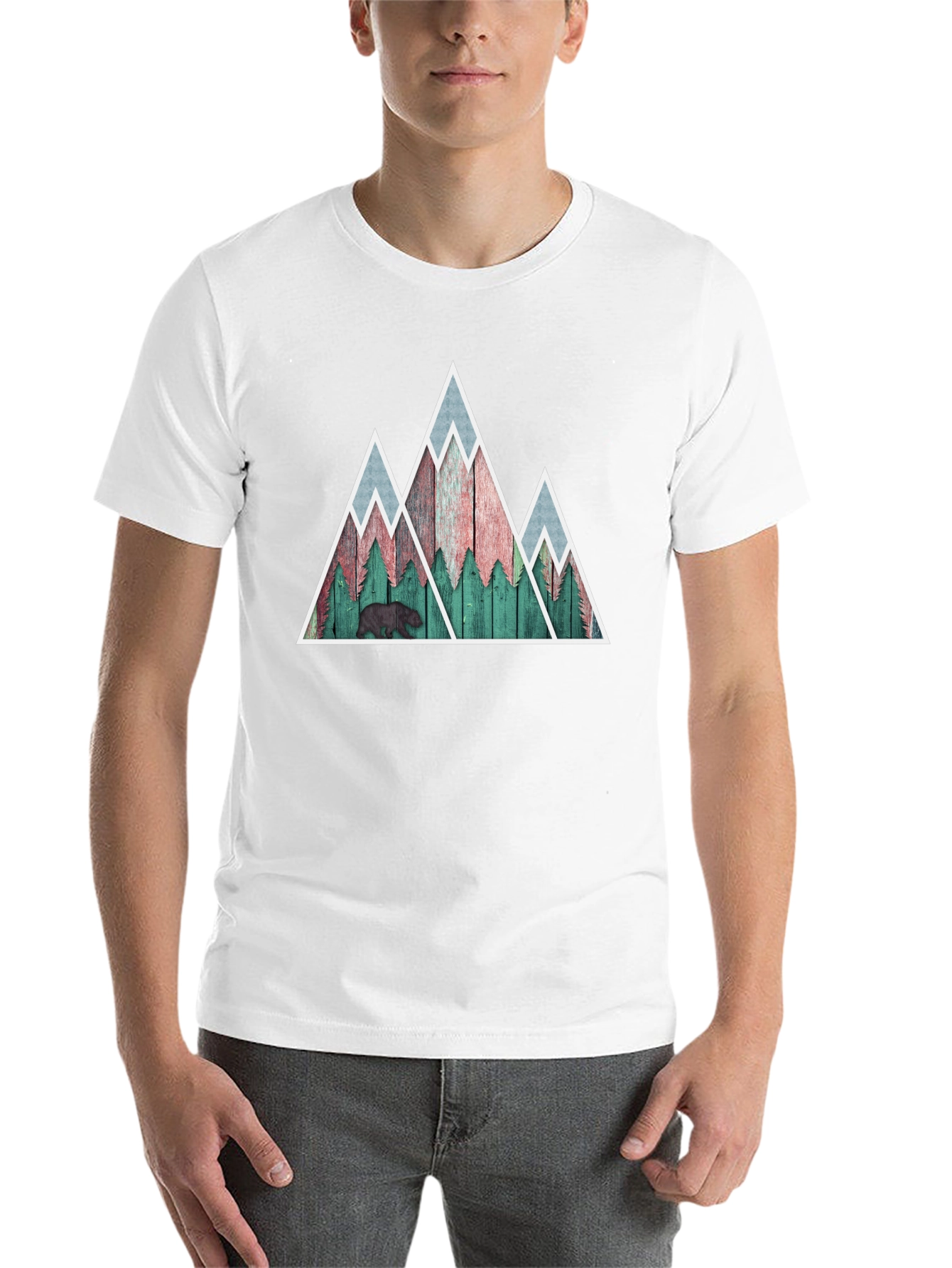 Black Mountain Bear Graphic Tee - Nature Inspired Mens Shirt view 14
